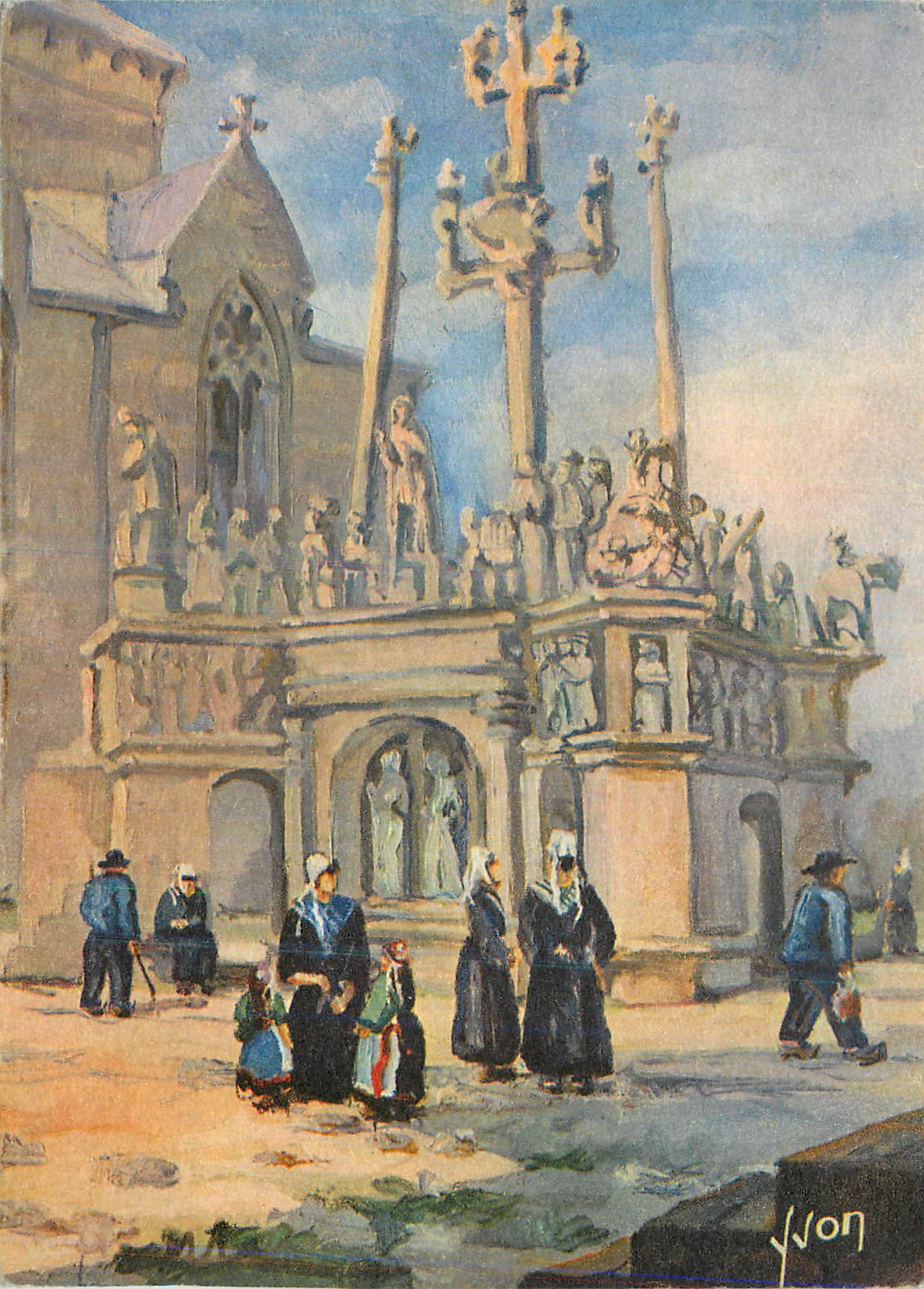 CPM Plougastel Daoulas (Finistere) Autour du Calvaire