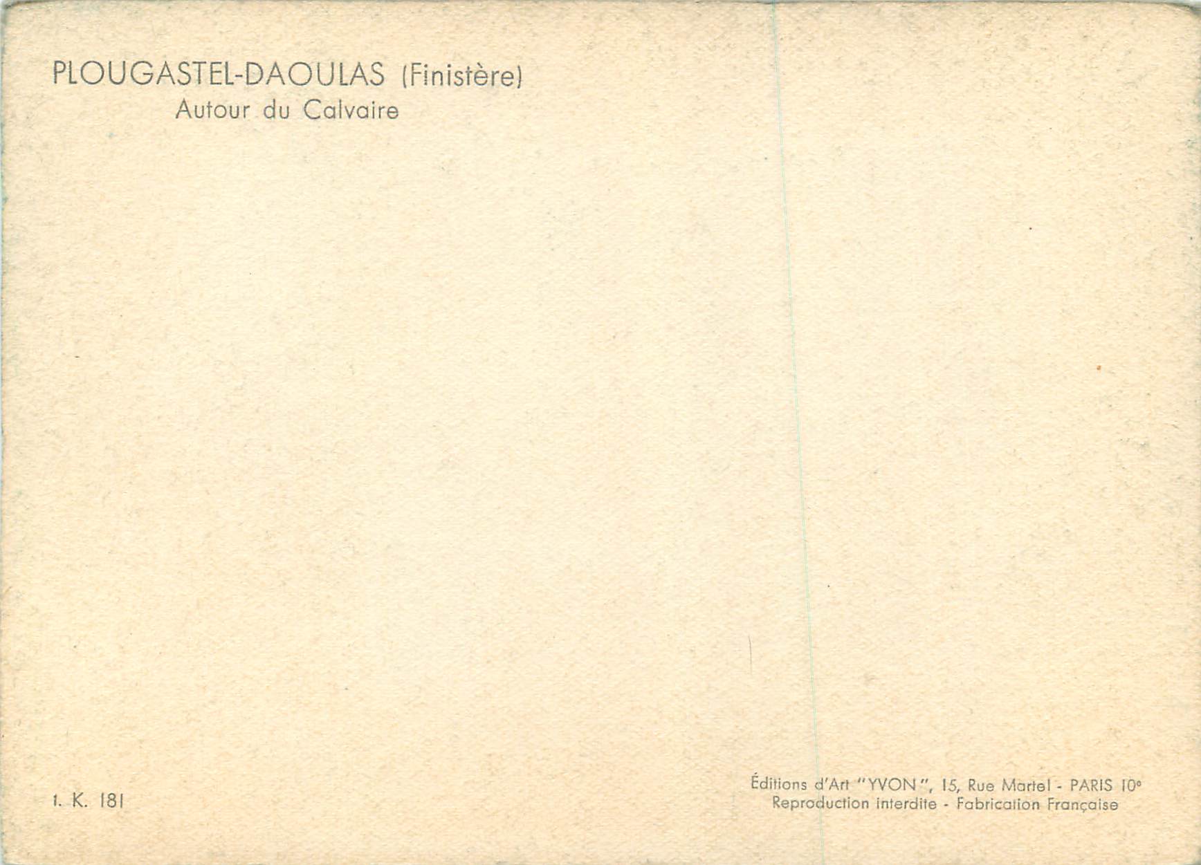 CPM Plougastel Daoulas (Finistere) Autour du Calvaire — Rückseite