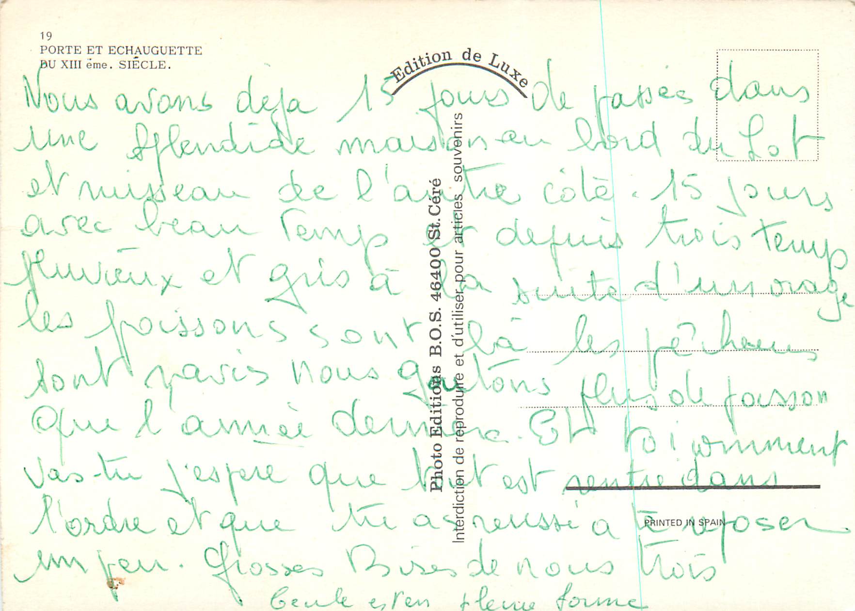 CPM Porte et Echauguette du XIIeme Siecle — Rückseite