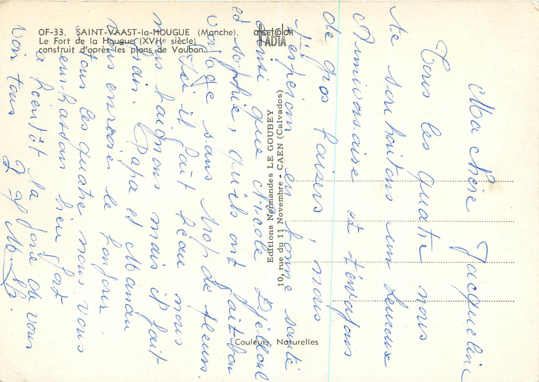 Saint-Vaast-la-Hougue — Festung la Hougue (17. Jahrhundert) — Éditions Némandes LE GOUBEY — Rückseite