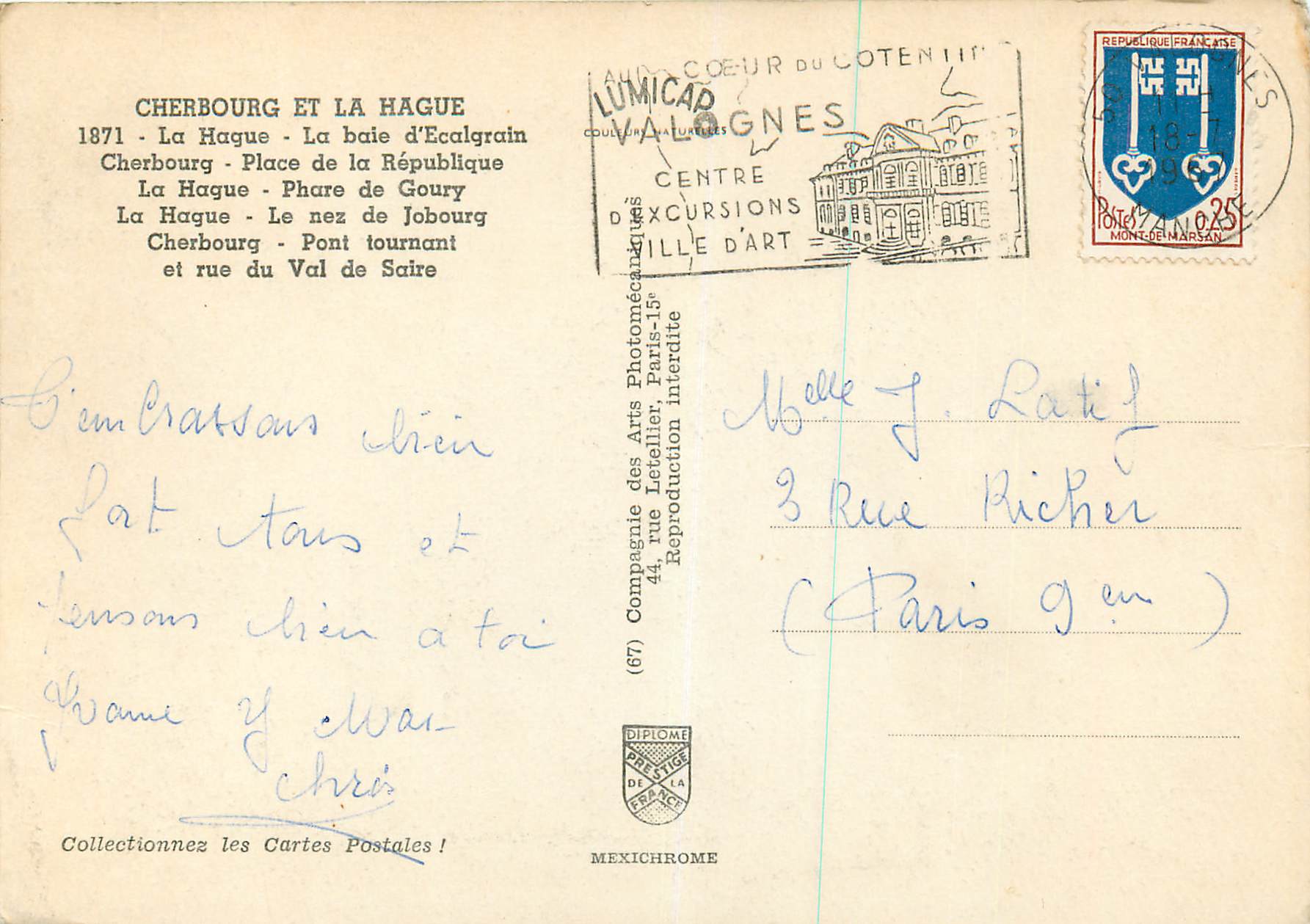 CPM Cherbourg et la Hague — Rückseite
