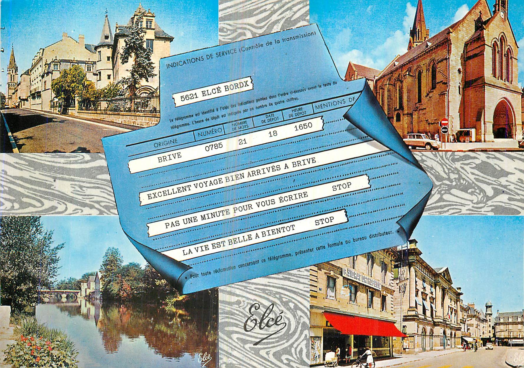 Brive (Corrèze) — vue panoramique avec église, musée et pont — Élécé