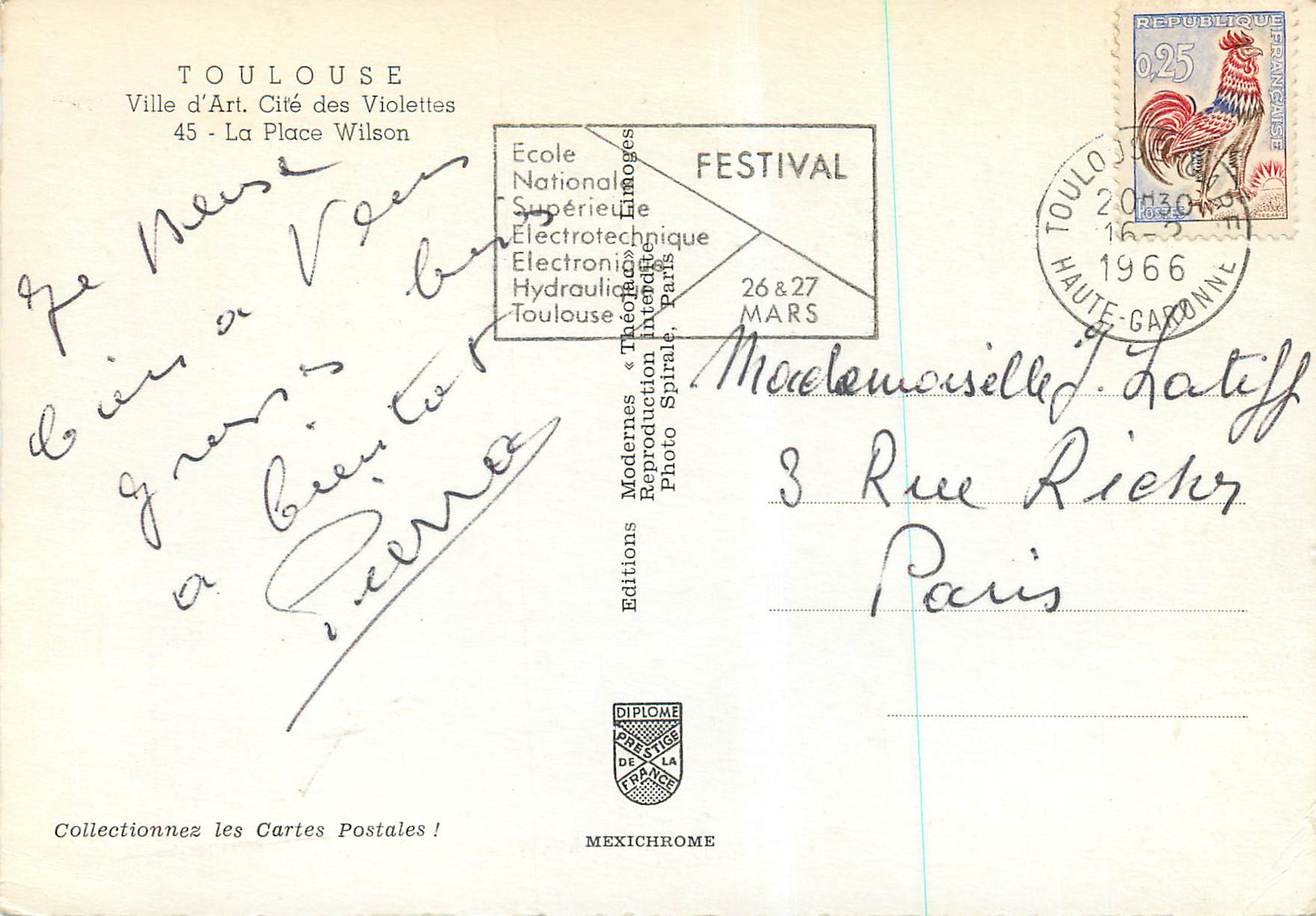 Toulouse — Vue aérienne — Éditions MEXICHROME, n° 45 — Verso