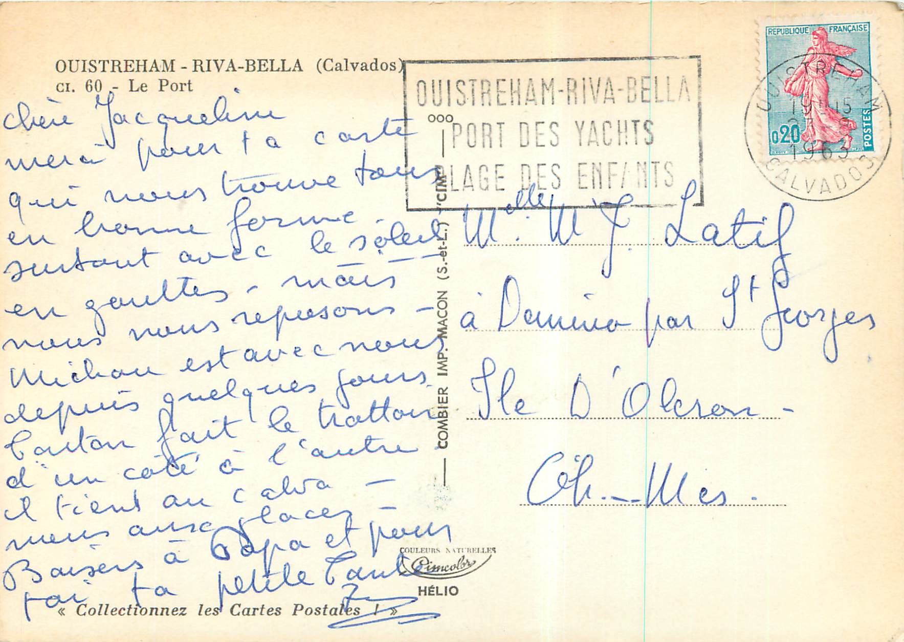 CPM Ouistreham Riva Bella (Calvados) Le Port Bateaux de peche — Rückseite