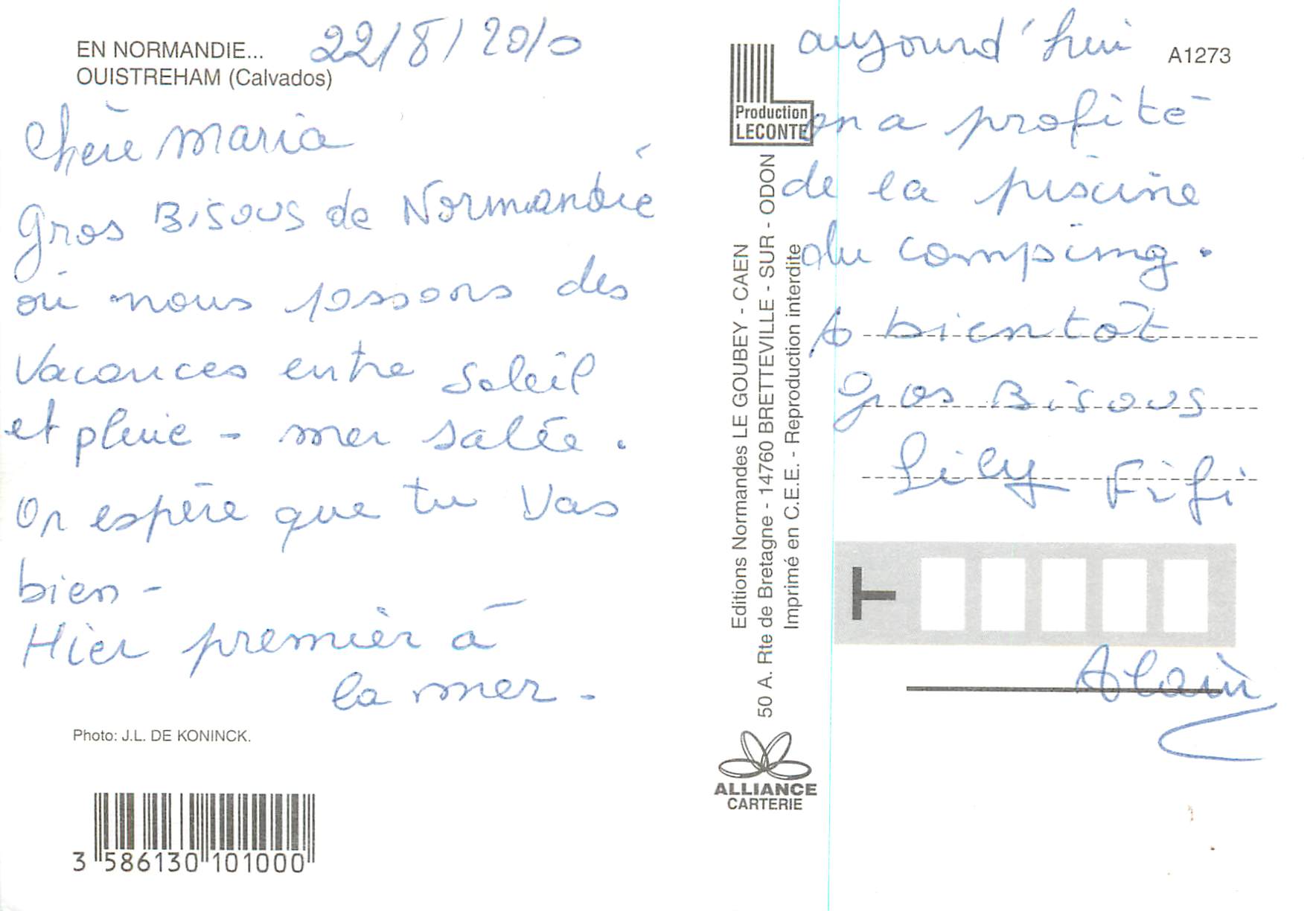 CPM Ouistreham (Calvados) En Normandie — Rückseite