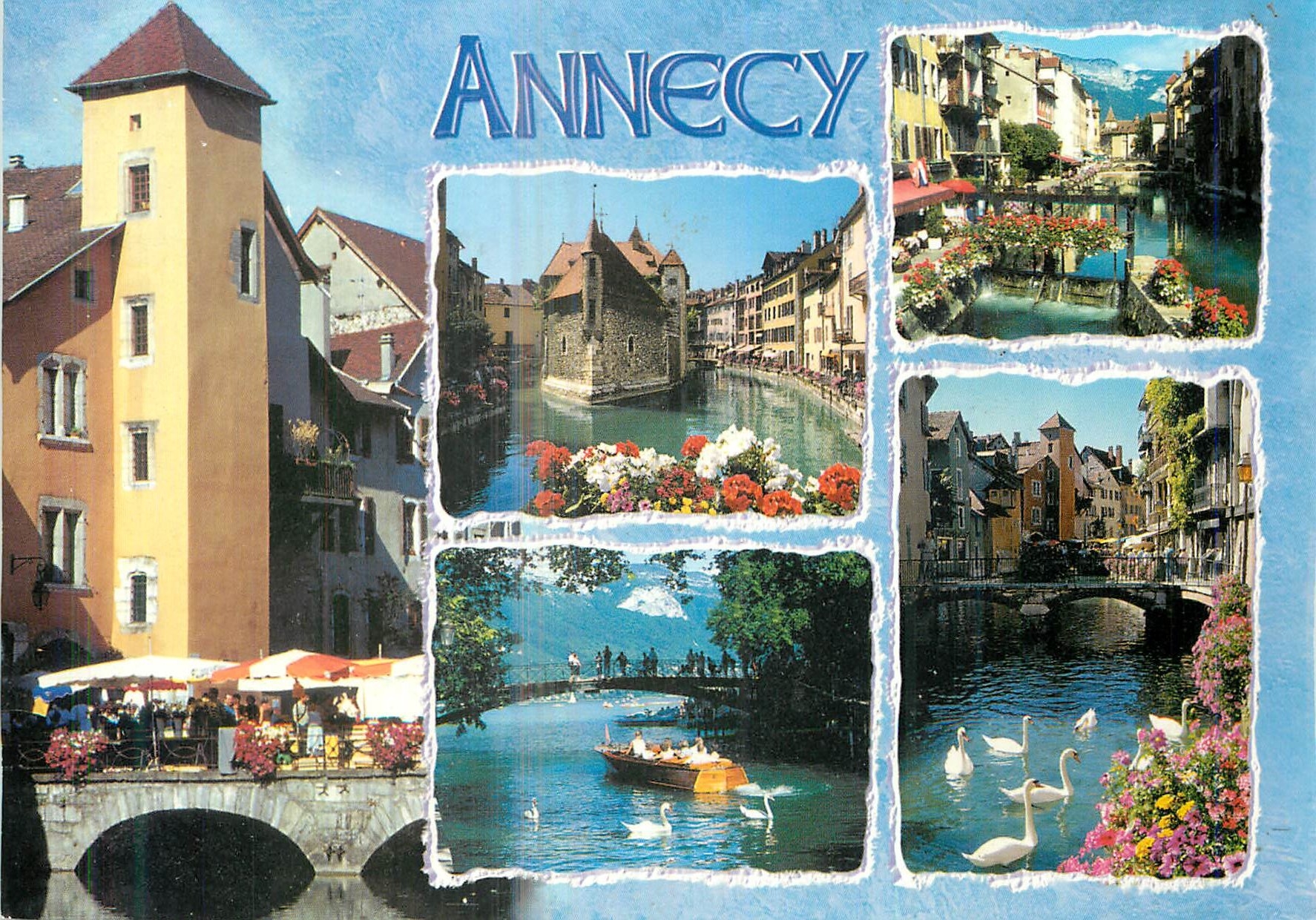 CPM Annecy (Haute Savoie France) La Vieille Ville Le Pont des Amours