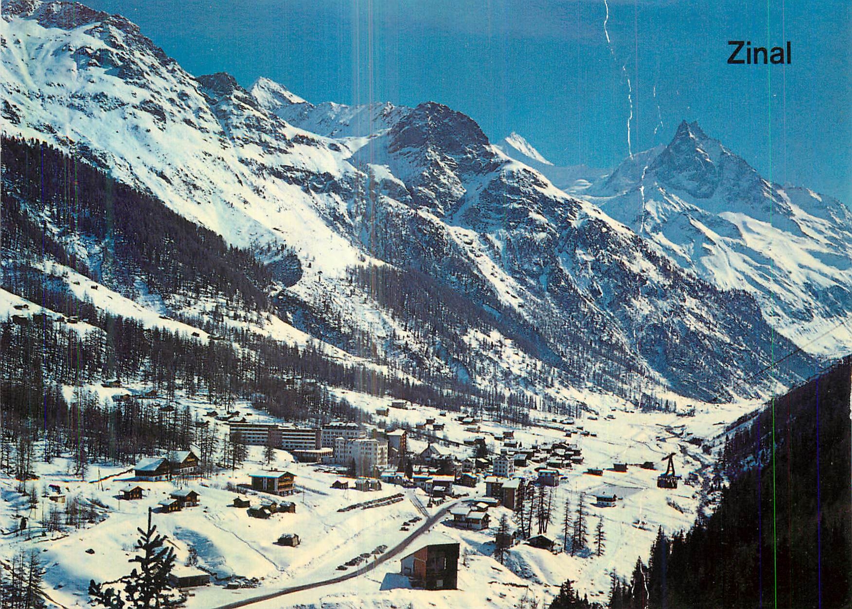Zinal — vue panoramique enneigée — Photo Klopfenstein, Adelboden