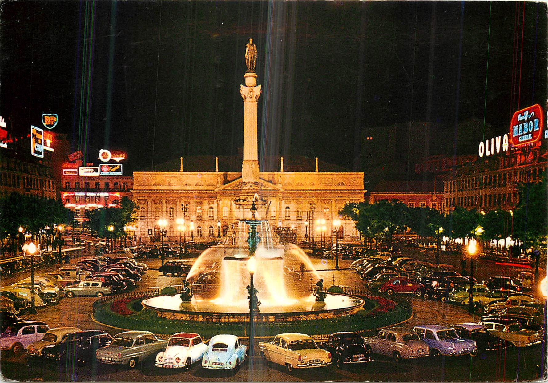 CPM Lisboa Portugal Rossio la Nuit