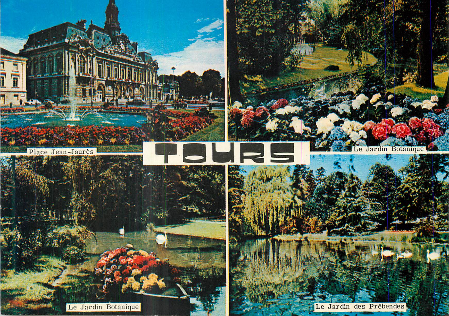 CPM Tours (Indre et Loire) Place Jean Jaures Le jardin botanique LE jardin des Prebendes