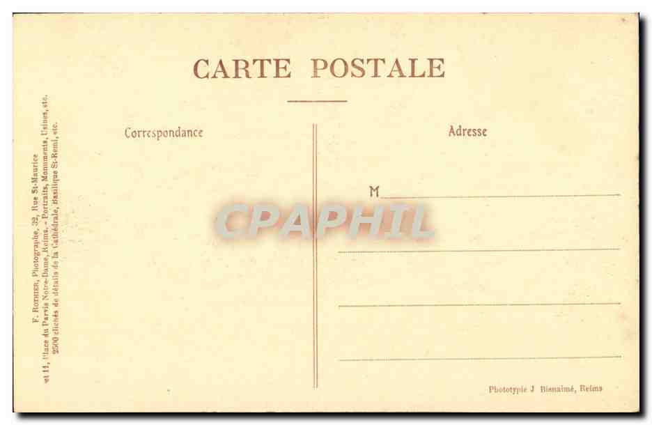 Reims - La Cathédrale — Charlemagne, Roi (dans un Contrefort) — F. Rothier, Phot.-Éditeur — Rückseite