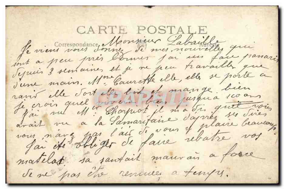 Crecy - Monument aux Morts pour la France CPA  — Back