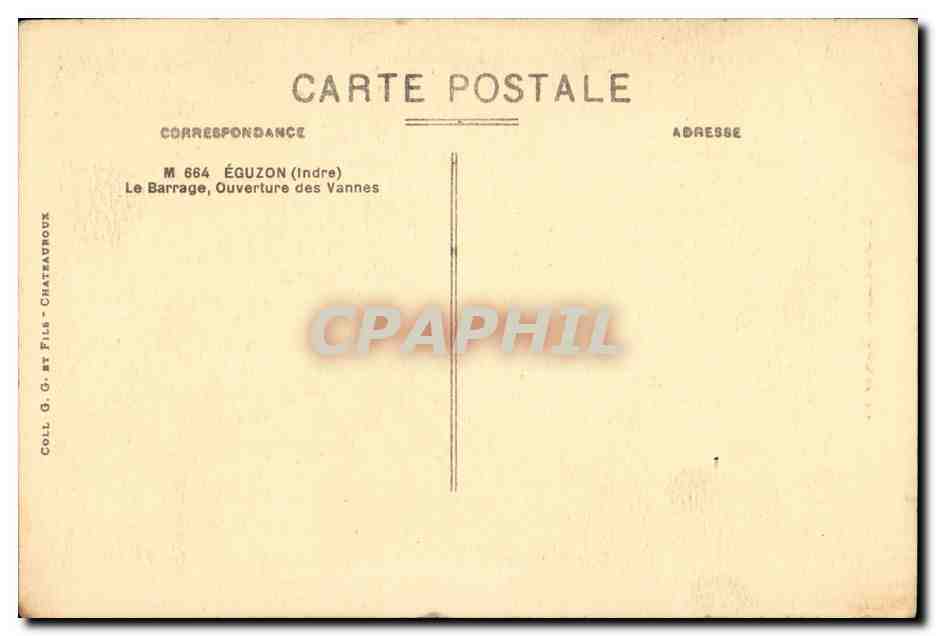 La Creuse pittoresque — chute d'eau avec barrage — Michy — Rückseite
