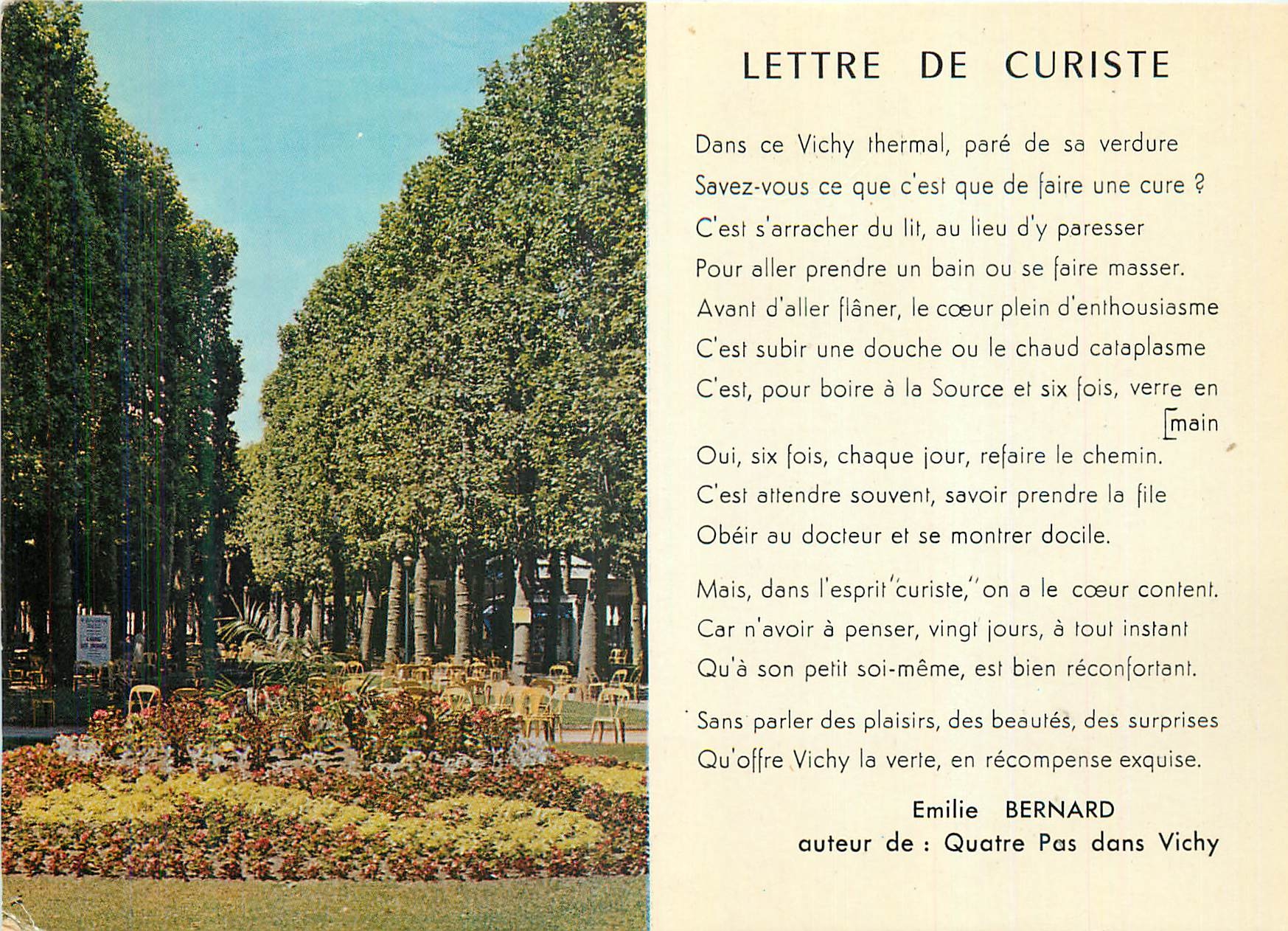 CPM Vichy (Allier) Lettre de Curiste