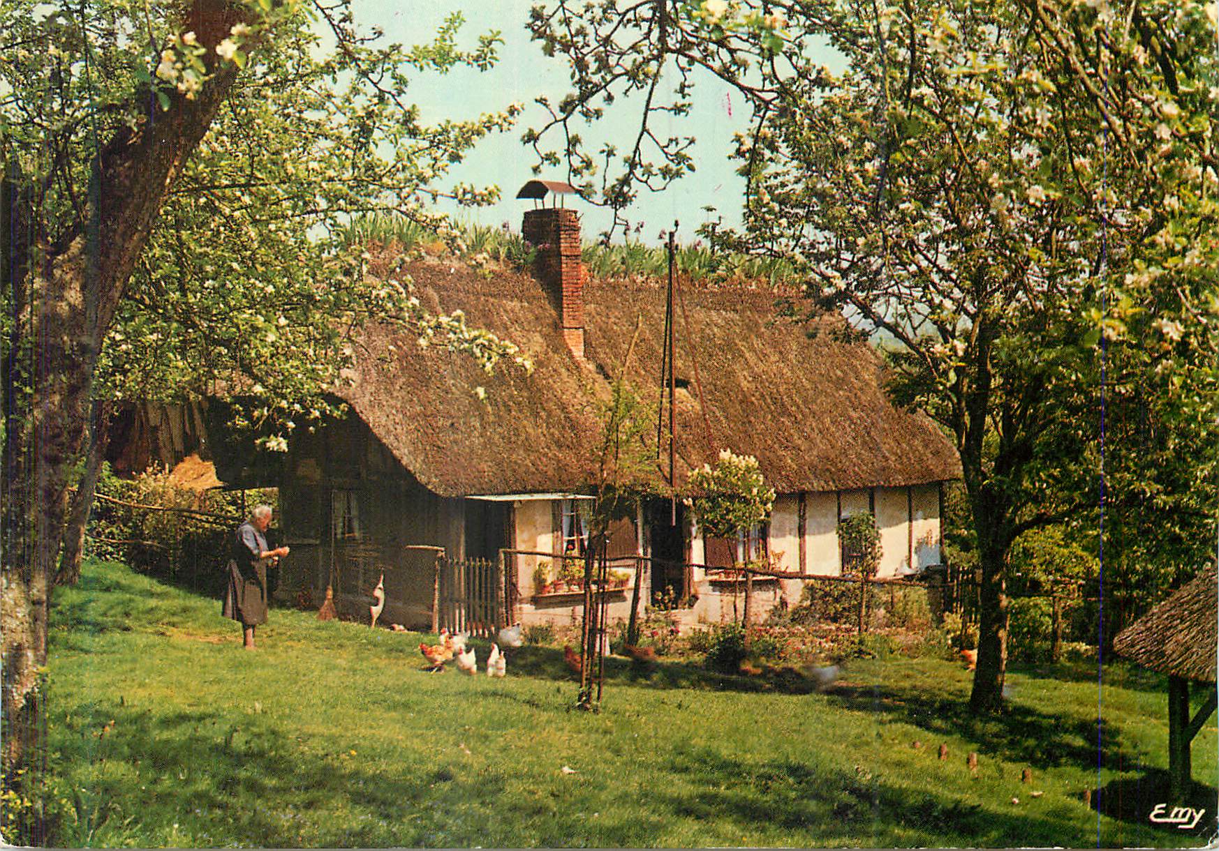 CPM La Normandie Pittoresque Chaumiere normande au printemps