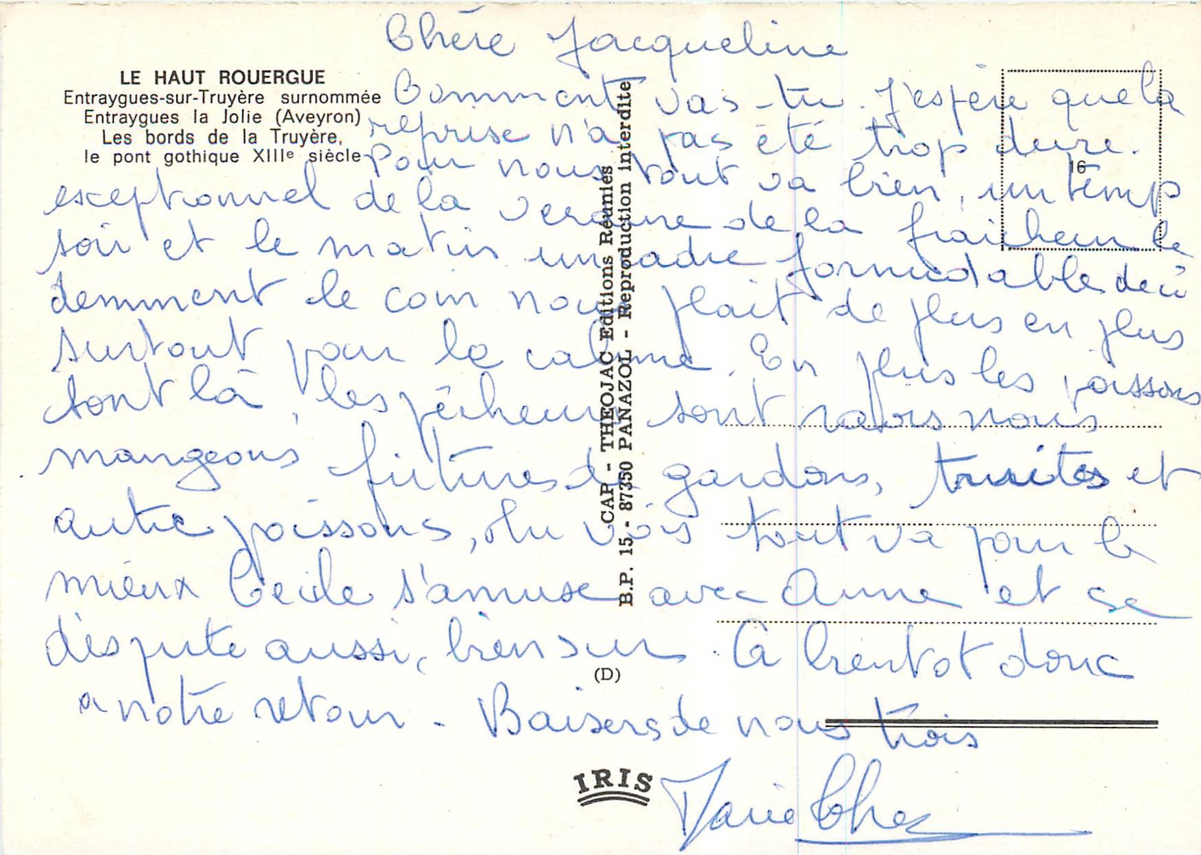 CPM Le haut Rouegue Entraygues sur Truyere surnommee Entraygues la Jolie (Aveyron) — Rückseite