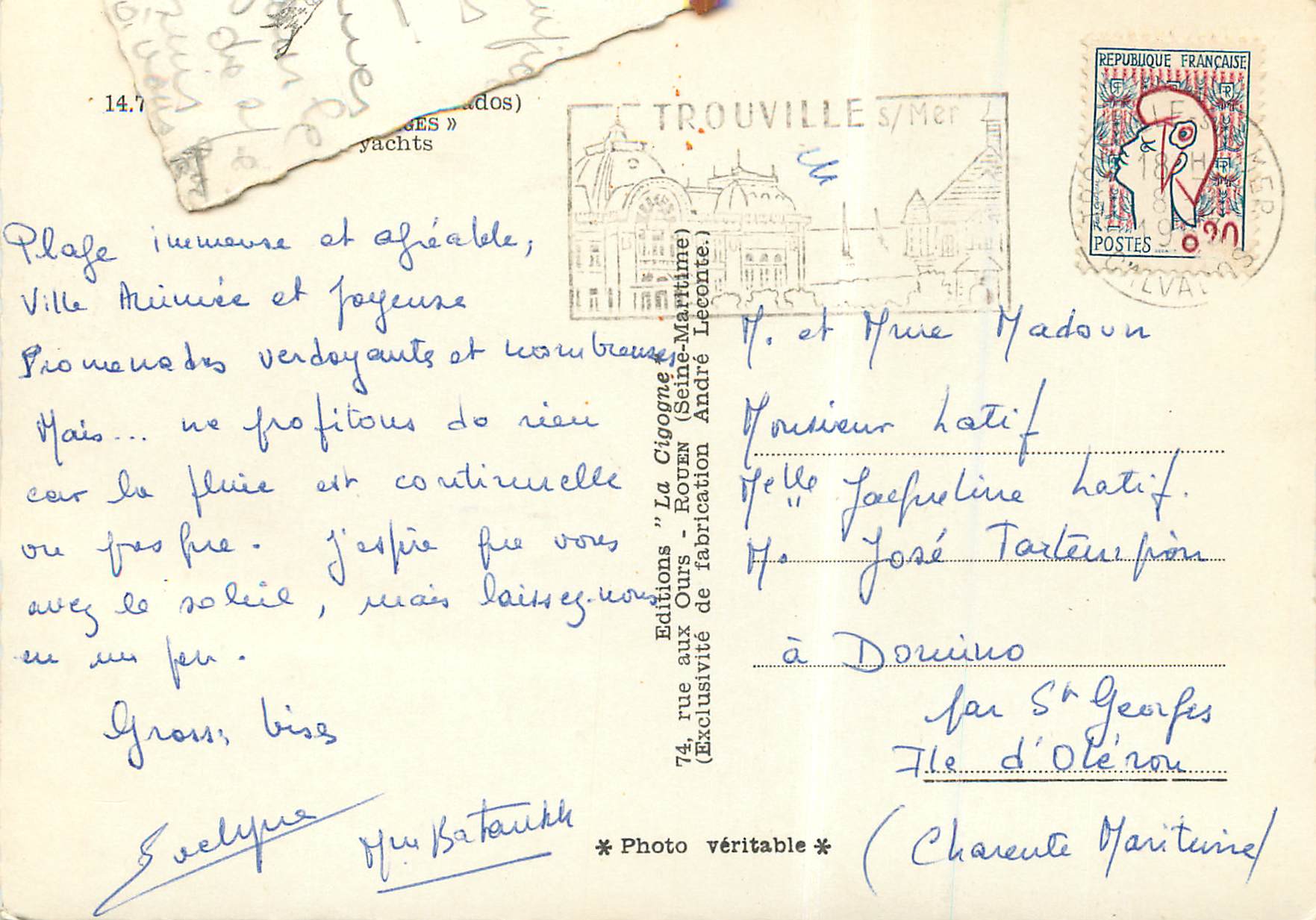 CPM Trouville La reine des plages L'entree des yachts Bateaux — Rückseite