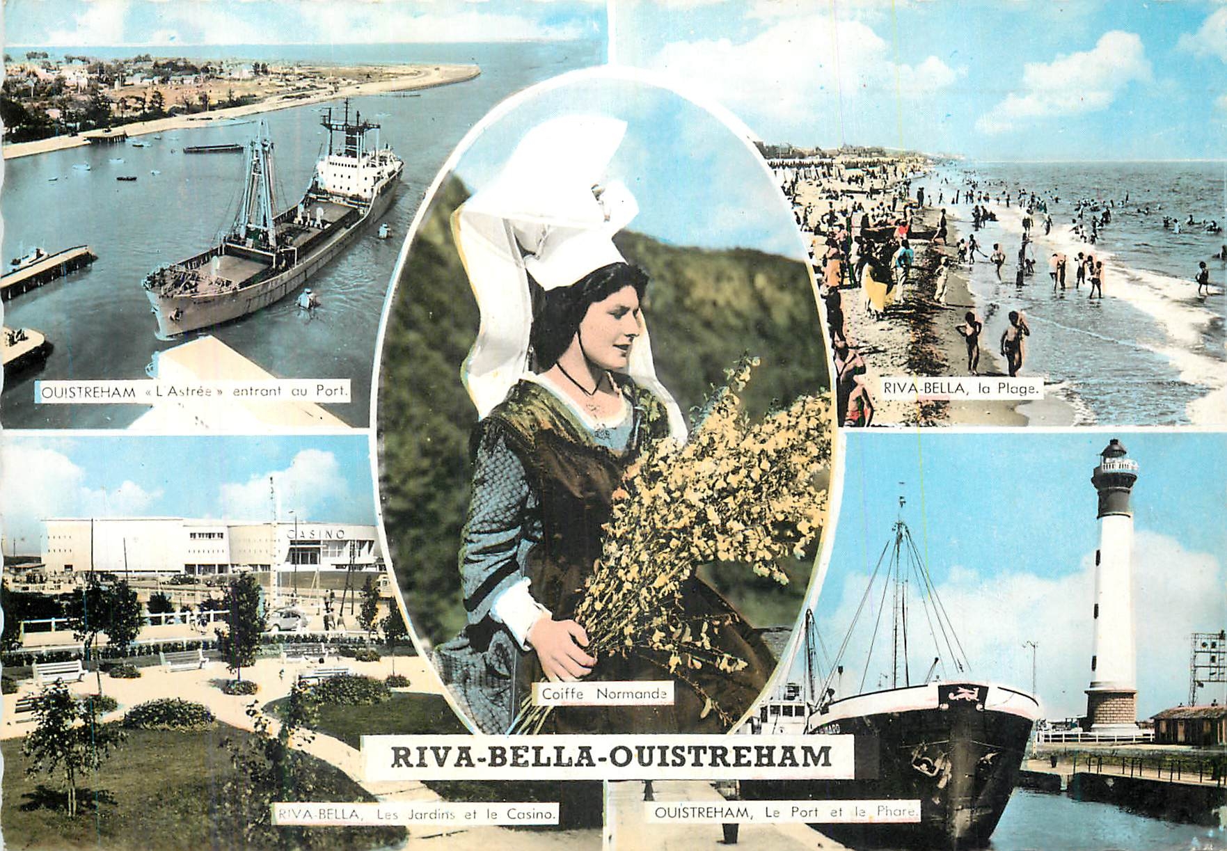 CPM Riva bella ouistreham L'Astree entrant au port Le port et le phare