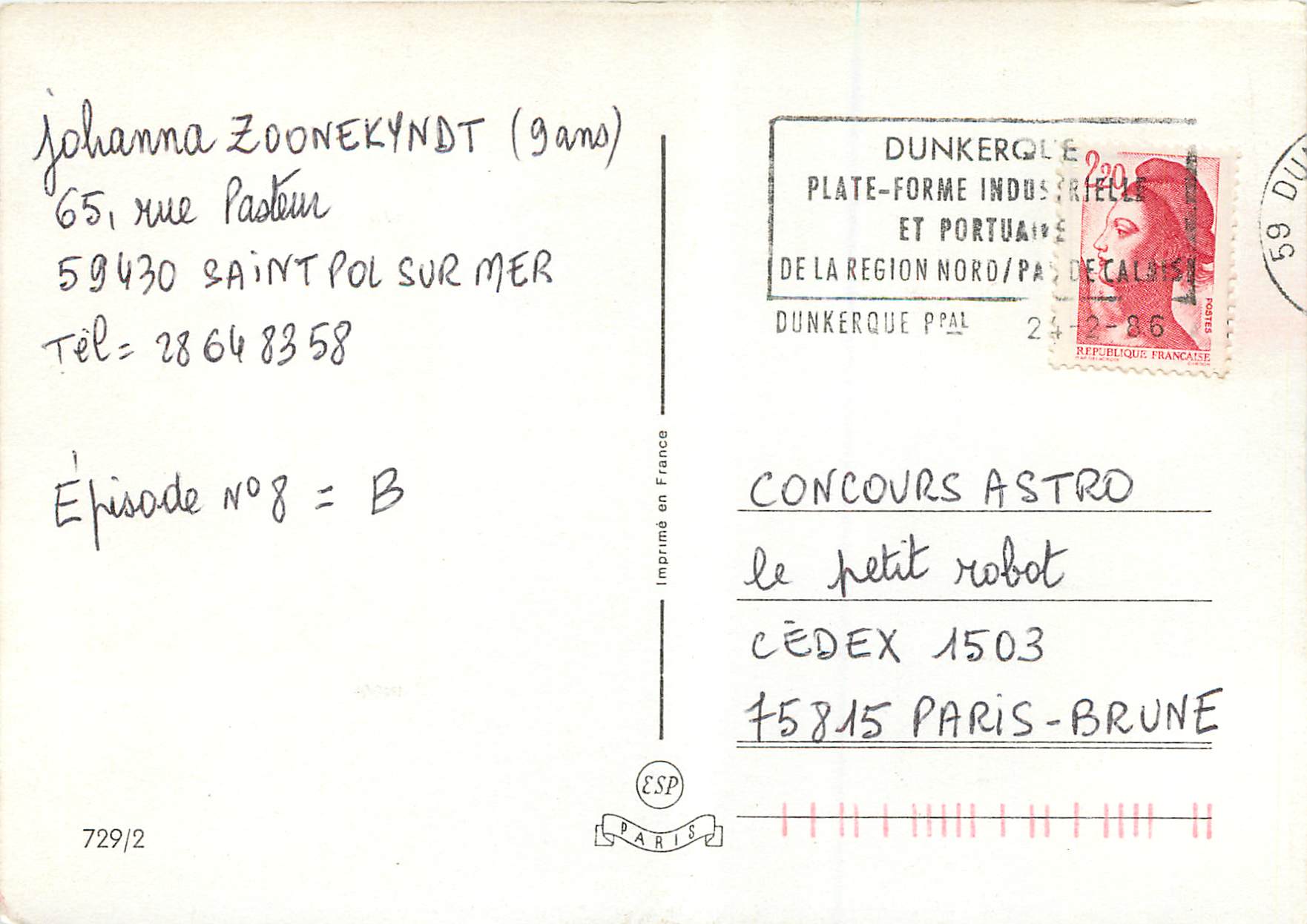 CPM Femmes — Verso