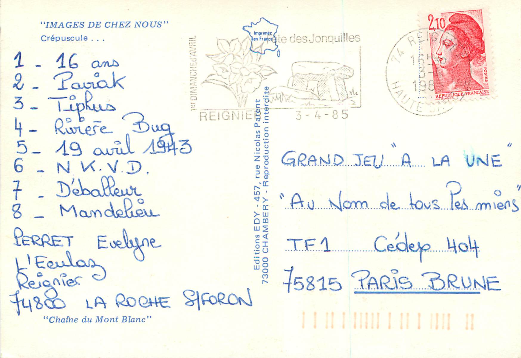 CPM Images de chez nous Crepuscule — Rückseite