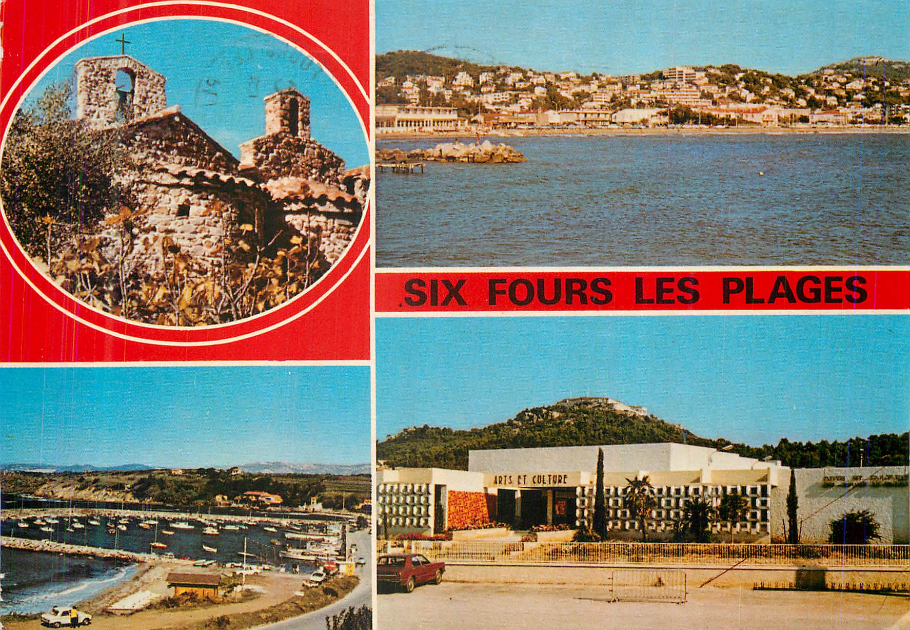 CPM Six Fours La chapelle de la Pepiole Les Lones Le Port de la Coudouliere La Maison de la Culture