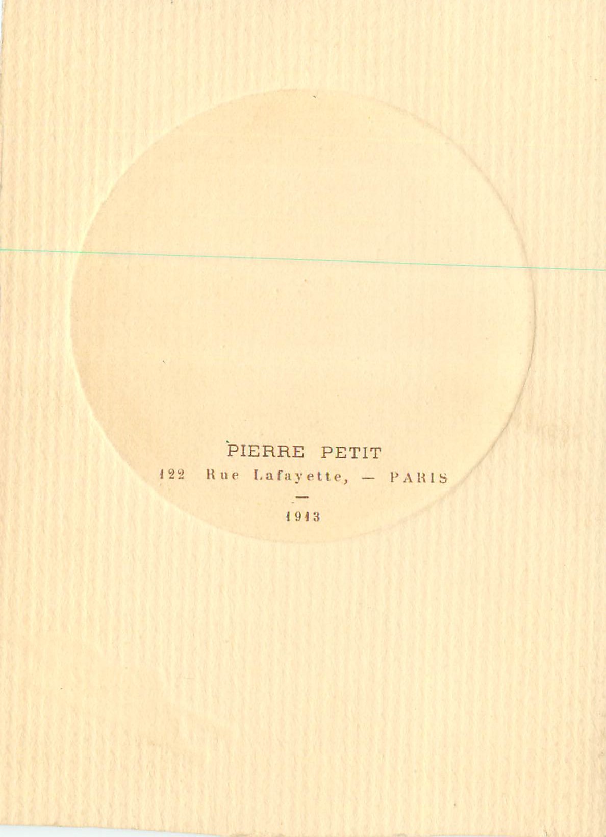 CARTE PHOTO Femme Pierre Petit Rue Lafayette Paris — Verso