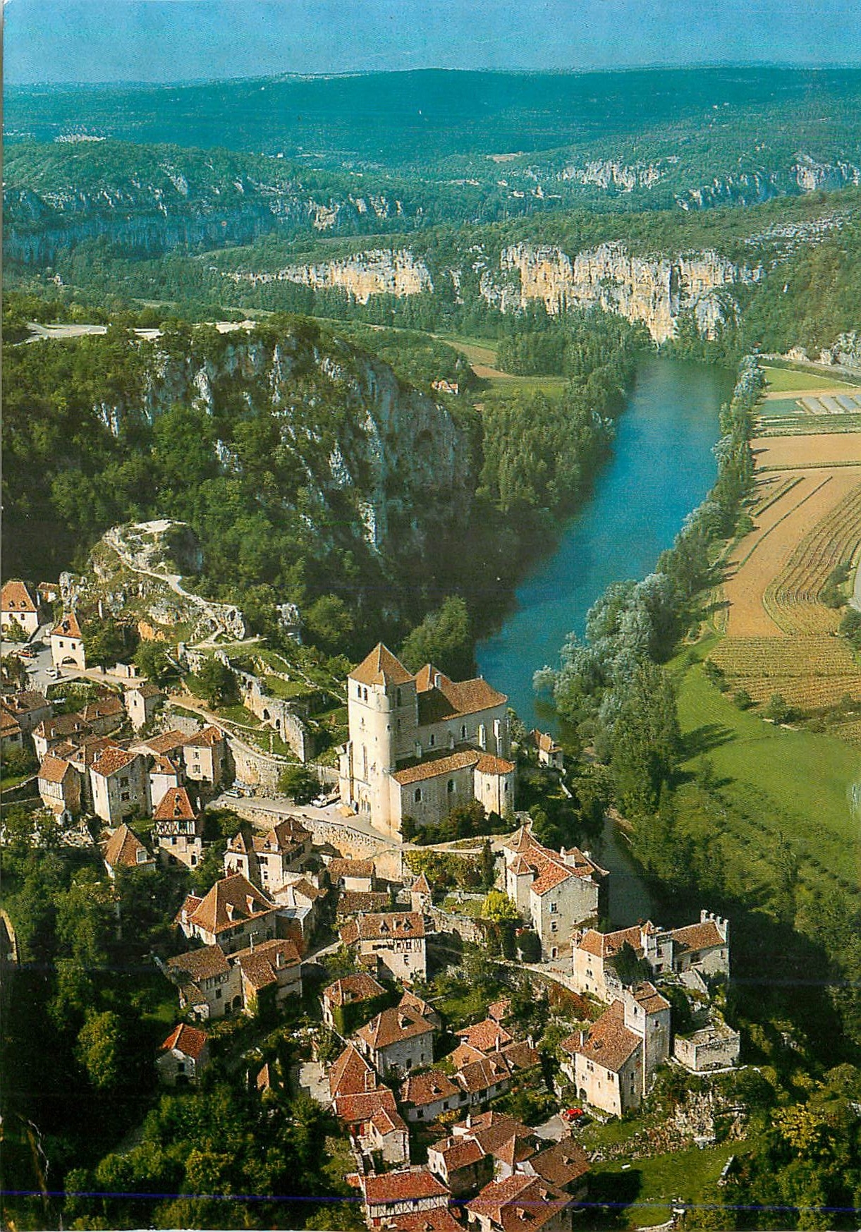 CPM En Parcourant le Lot St Cirq La Popie Vue Generale Aerienne