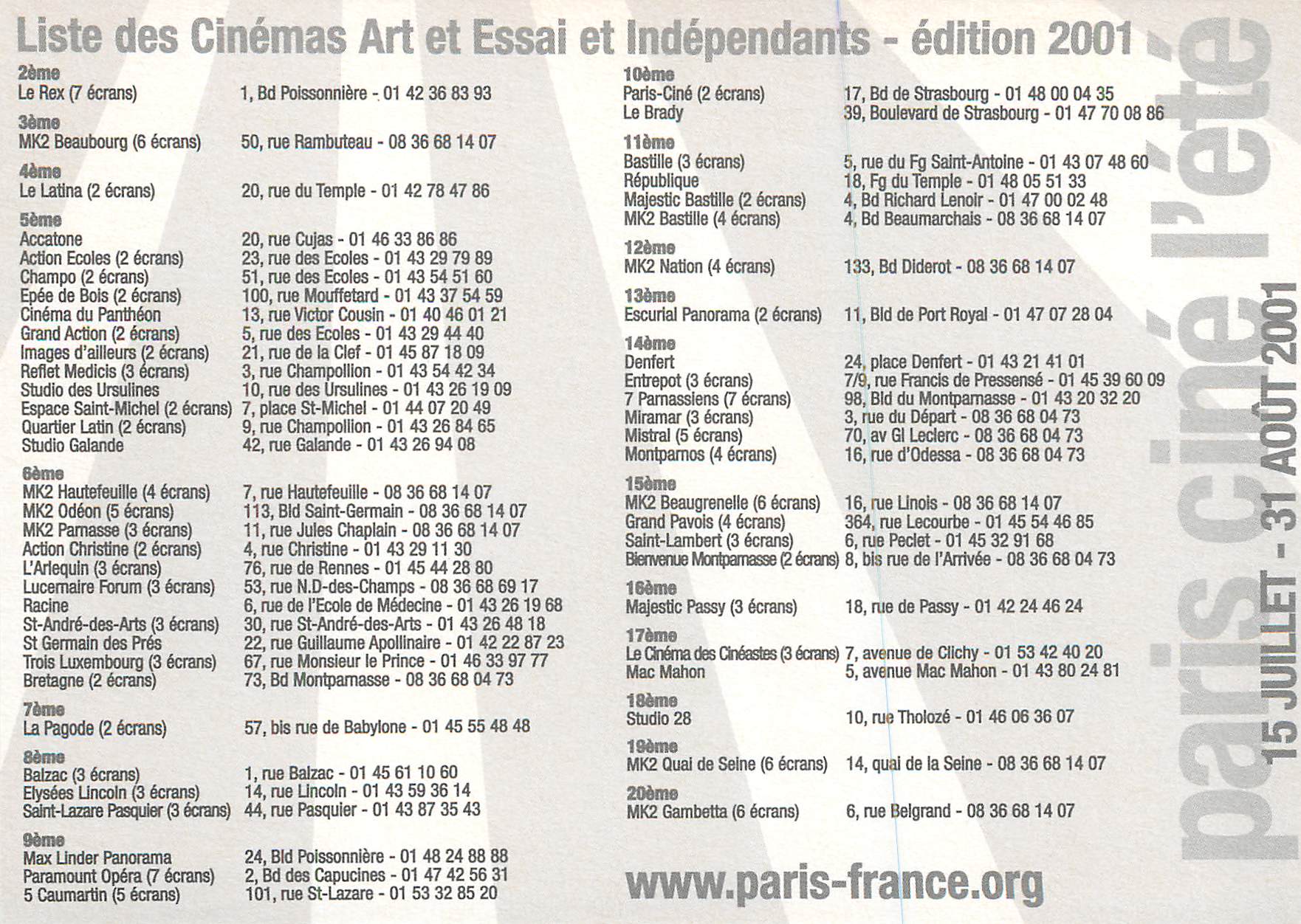 CPM Cinema en plein air Mairie de Paris — Back