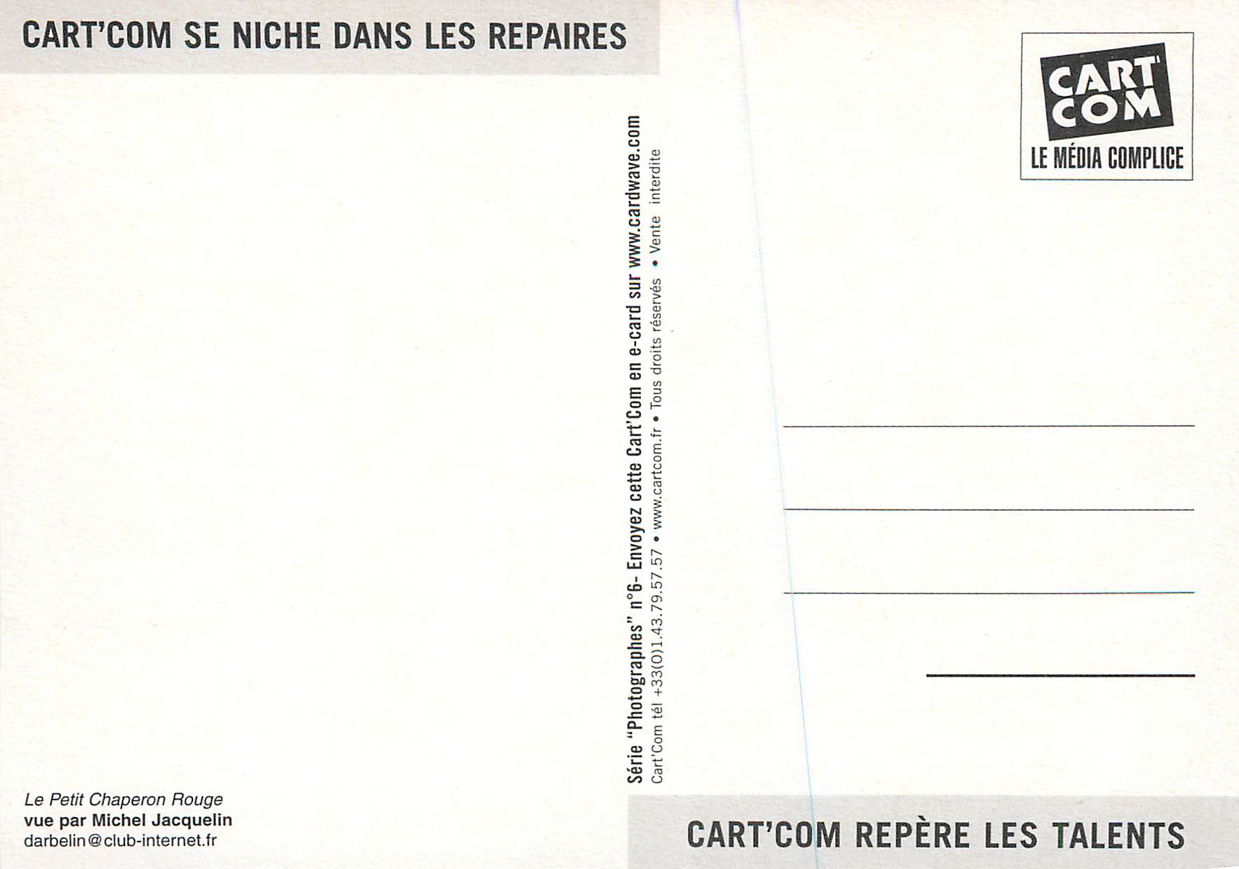 CPM Le Petit Chaperon Rouge  Loup Michel Jacquelin — Back