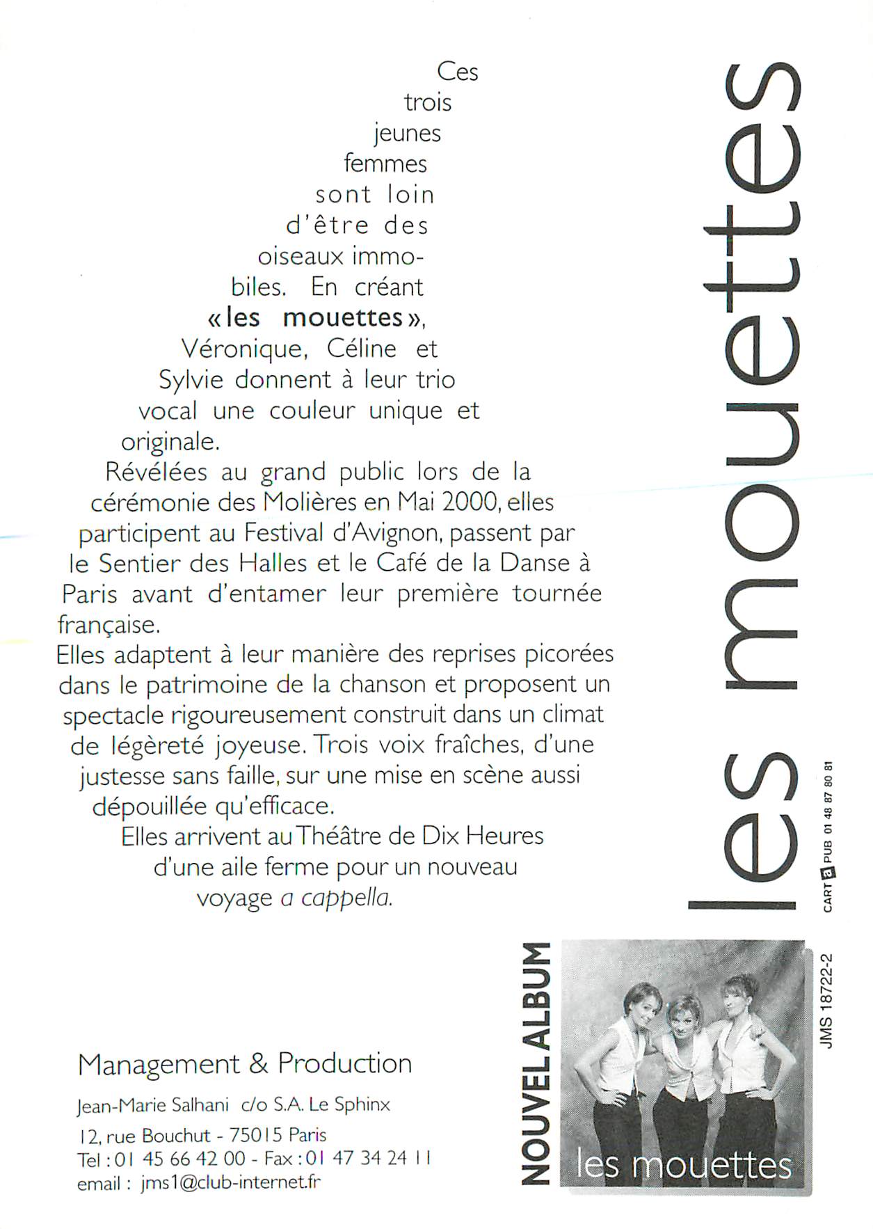 CPM Theatre de Dix heures Les mouettes Bd de Clichy Paris Metro Pigalle Joyeau Miletti — Rückseite