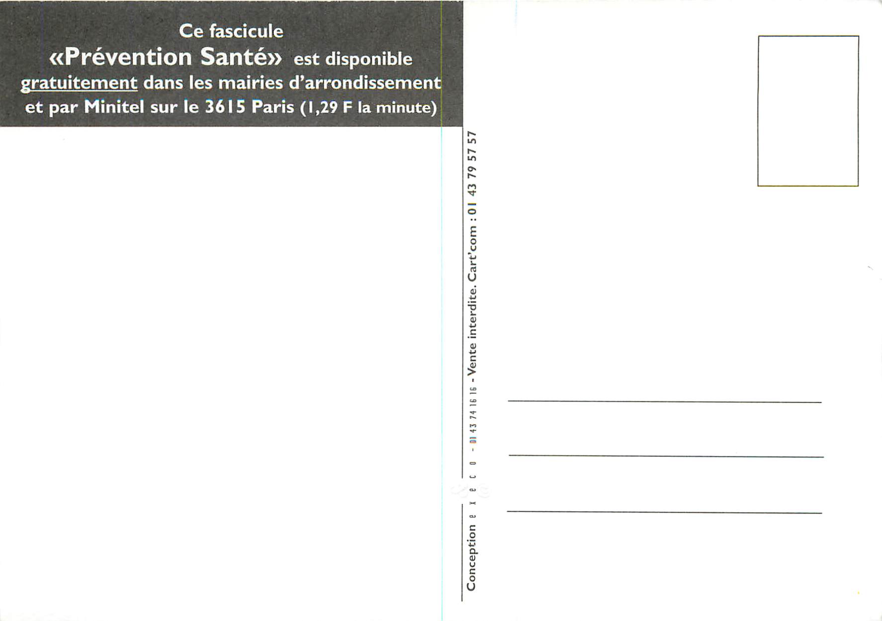 CPM Des Infos pour la Sante Prevention Sante Mairie de Paris — Rückseite
