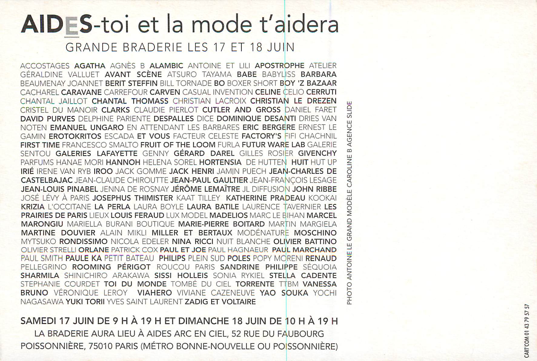 CPM Aides toi et la mode t'aidera Grande Braderie — Rückseite