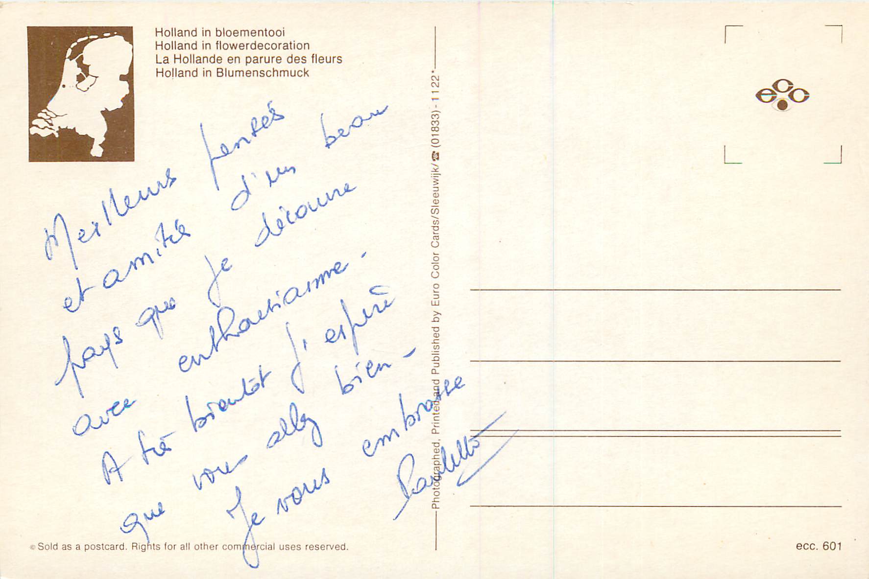 CPM La Hollande en parure des fleurs — Verso