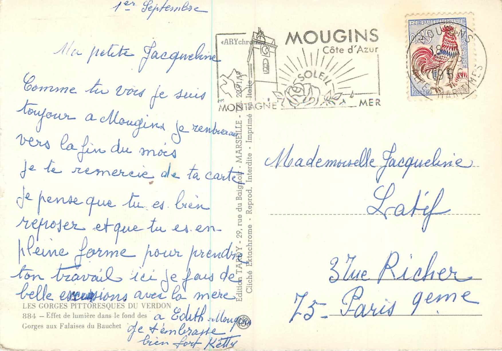 Gorges du Verdon — Effet de lumière dans le fond des falaises du Bauchet — Édition TARY — Reverso