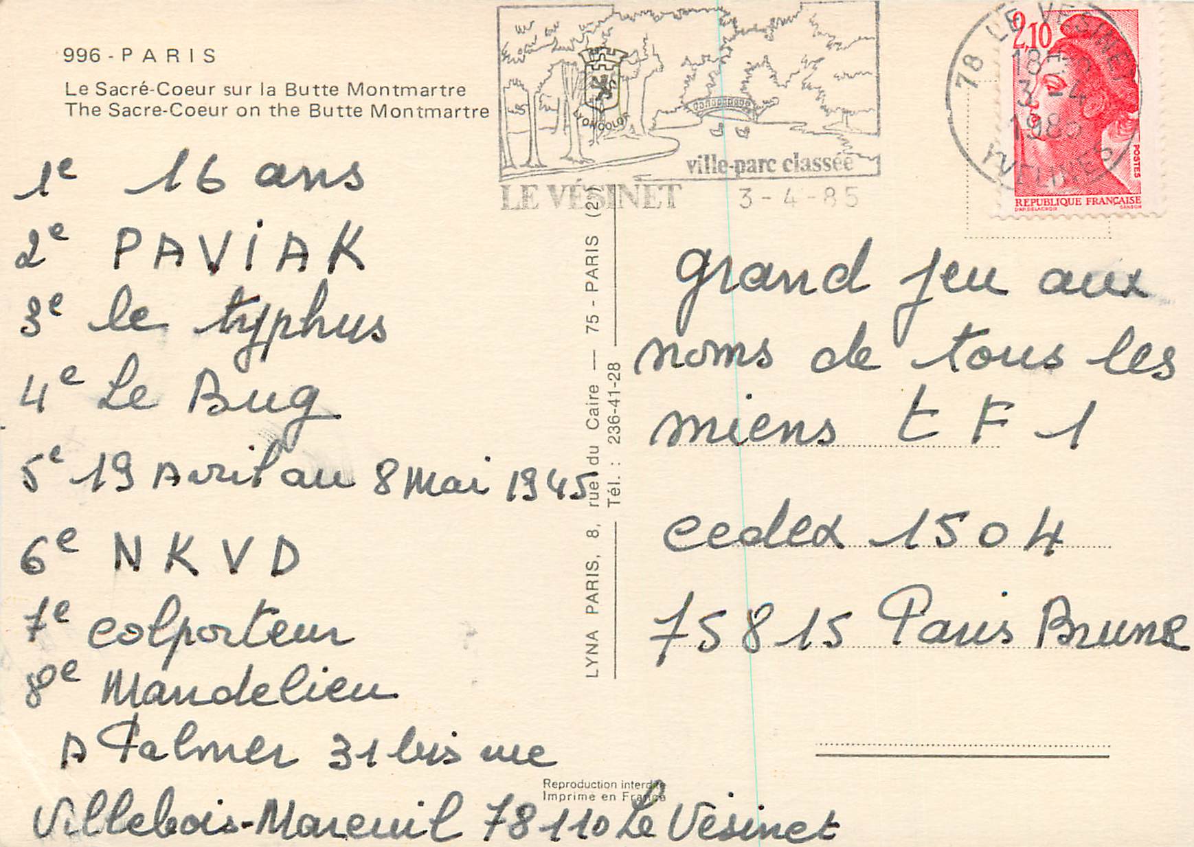 Sacré-Cœur — Butte Montmartre — Le Vésinet — Reverso