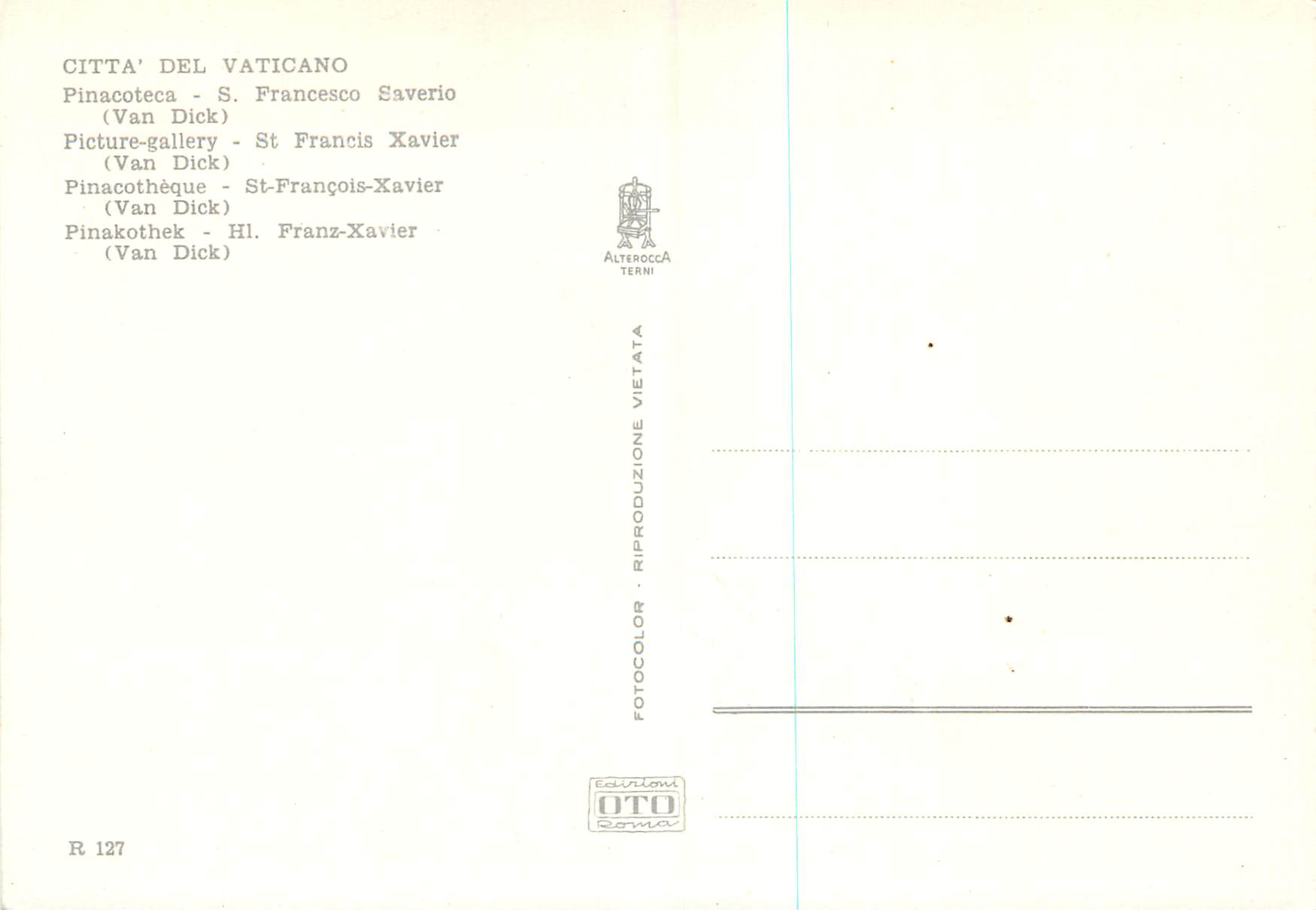 CPM Citta del Vaticano — Rückseite