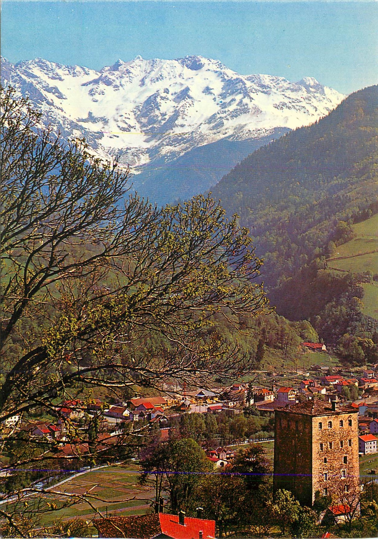 Allevard-les-Bains — Vue générale avec le massif de Belledonne et le Tour de Treuil — Imprimeur Mâcon