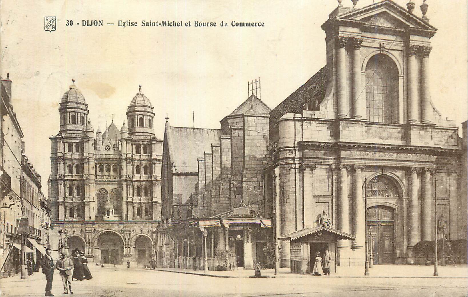 CPA Dijon Eglise Saint Michel et Bourse du commerce