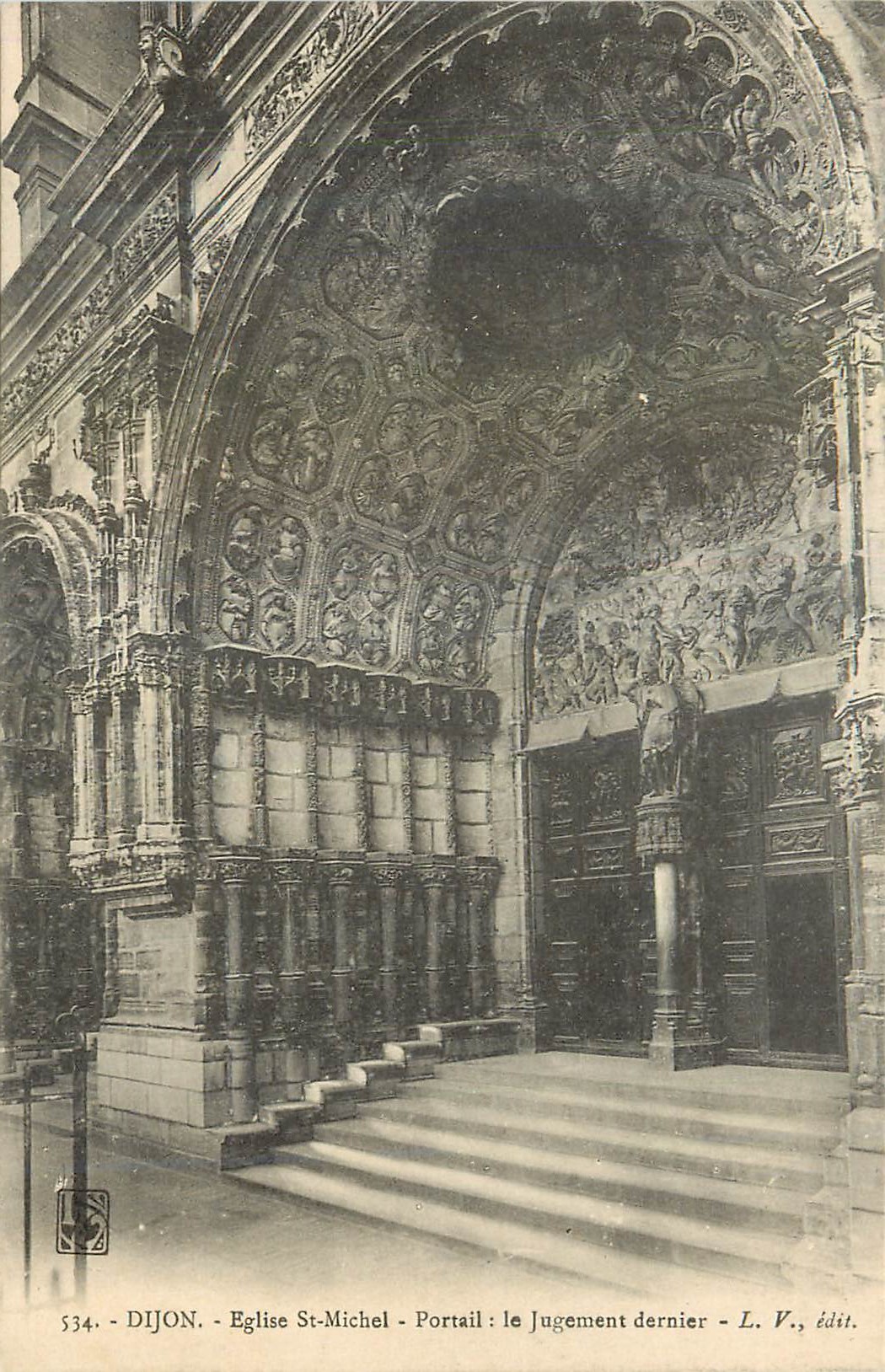 CPA Dijon Eglise St Michel Portail le Jugement dernier