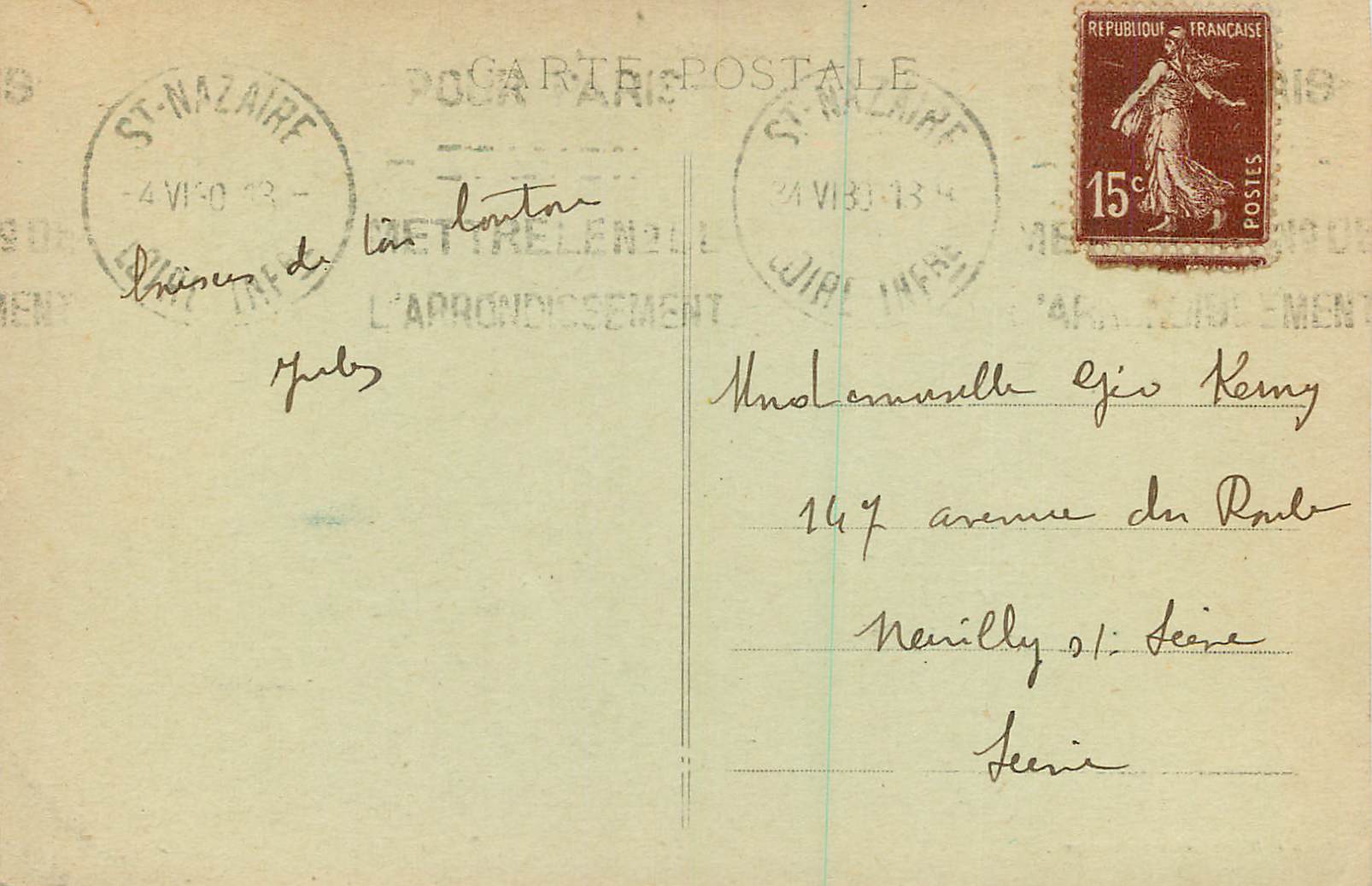 CPA ST Nazaire La Plage — Rückseite