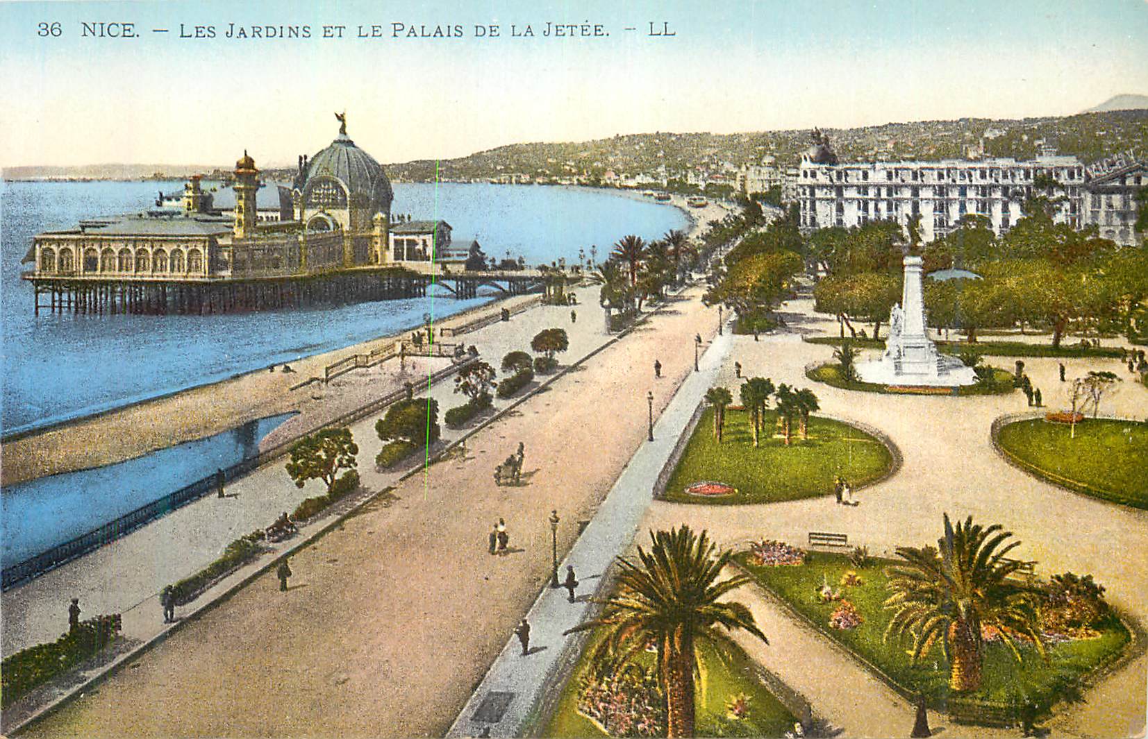 CPA Nice Les Jardins et Le Palais de la Jetee