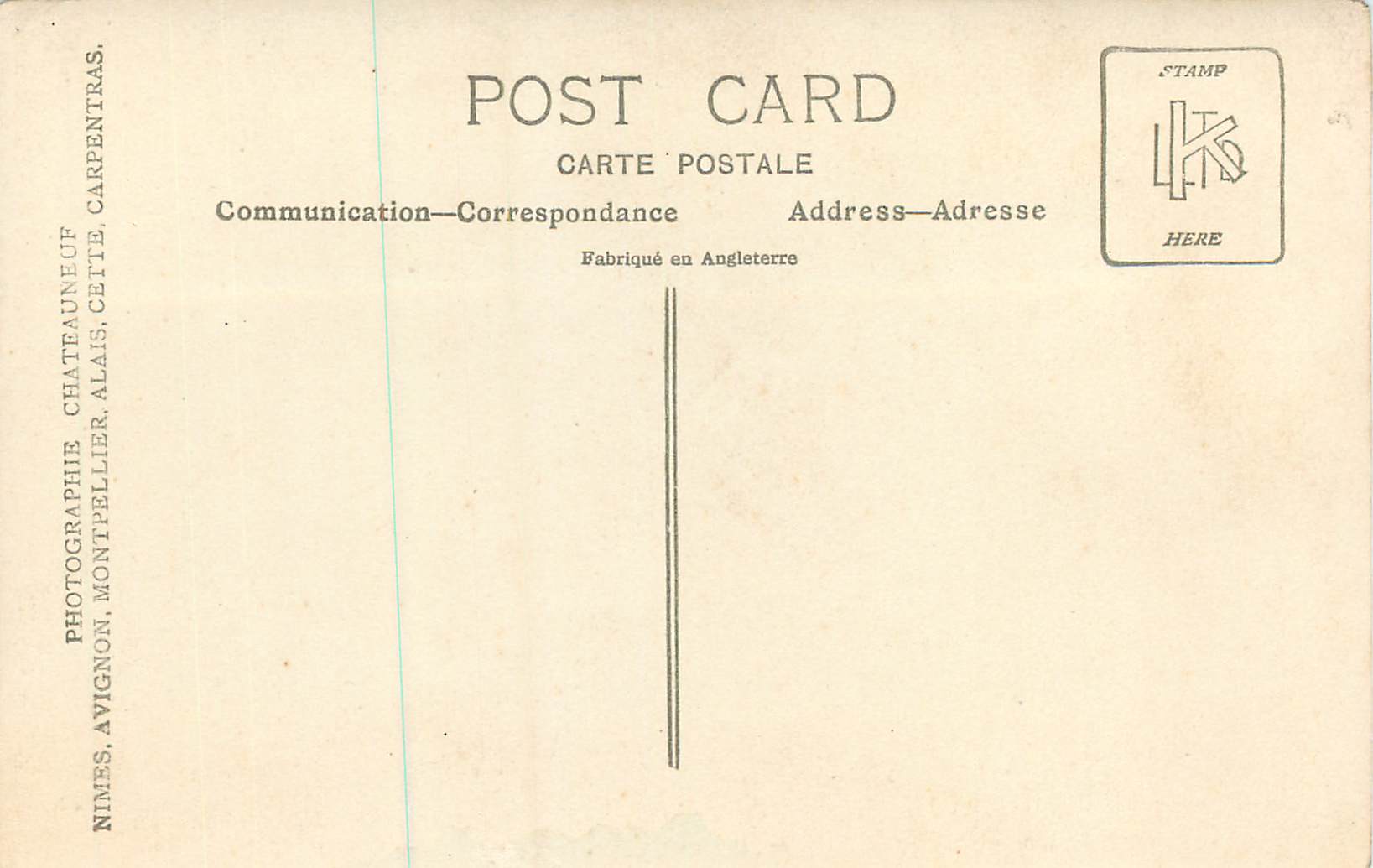 Femme en tenue traditionnelle — studio — Châteauneuf, Montpellier, Avignon, Nîmes — Rückseite