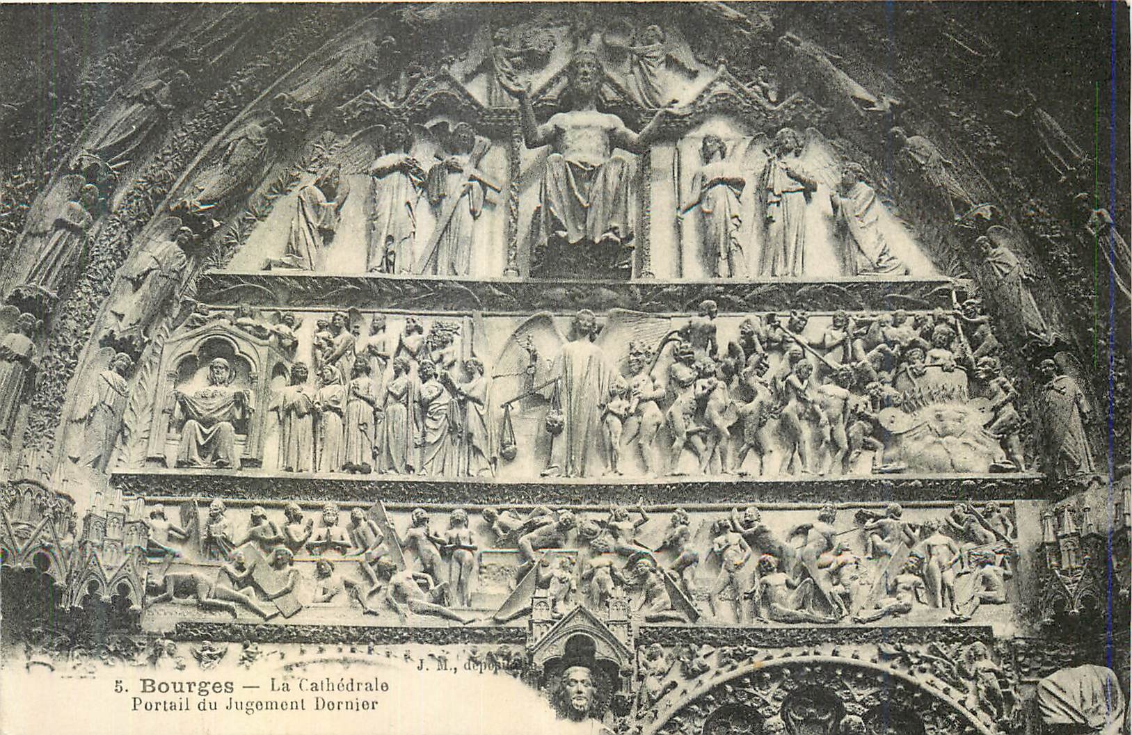 CPA Bourges la cathedrale portail du jugement dernier 