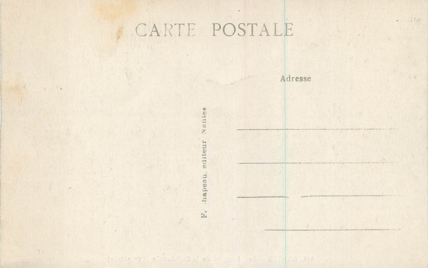 CPA Nantes les portails de la cathedrale  — Rückseite