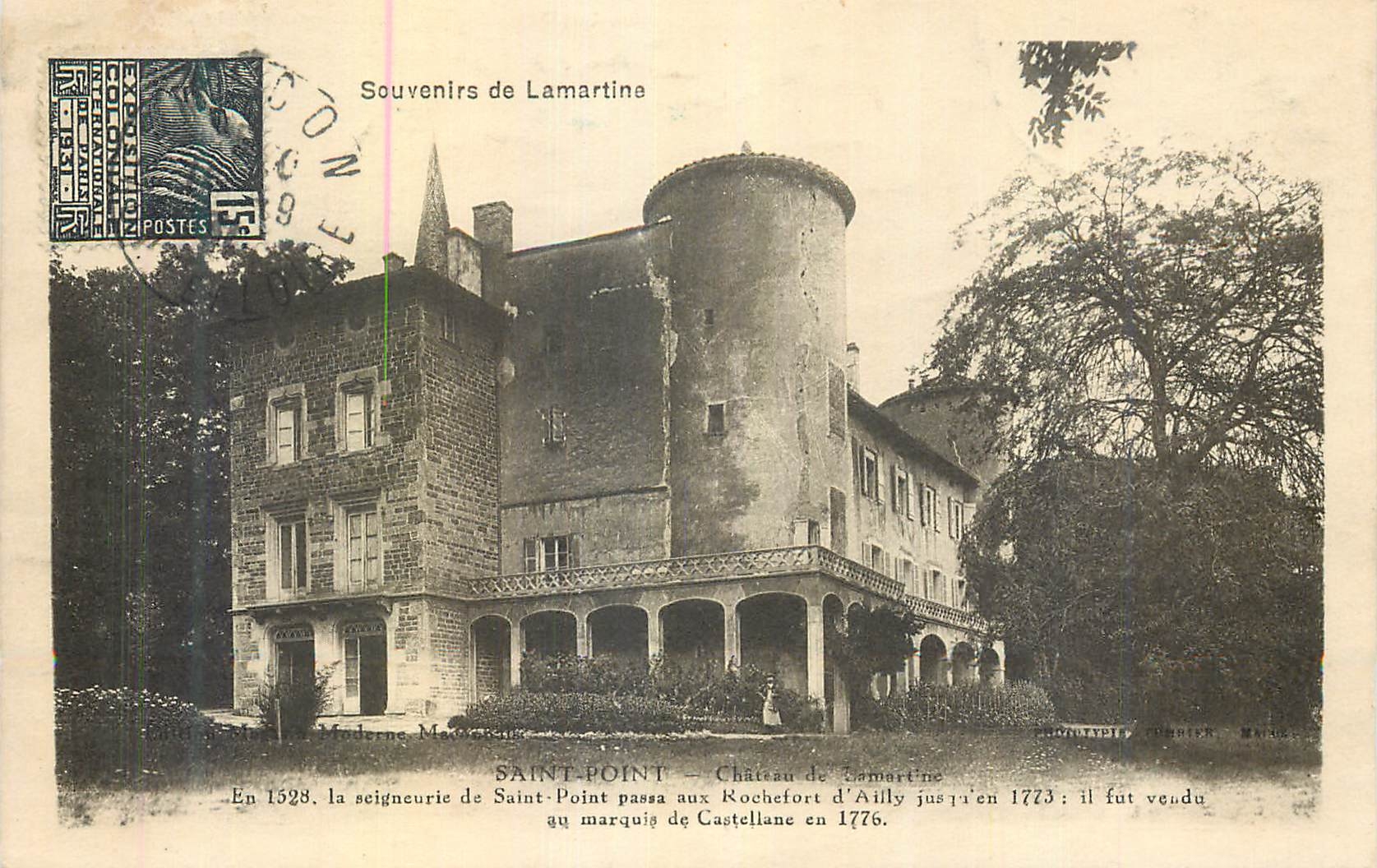 CPA Souvenir de Saint Point Château de Lamartine