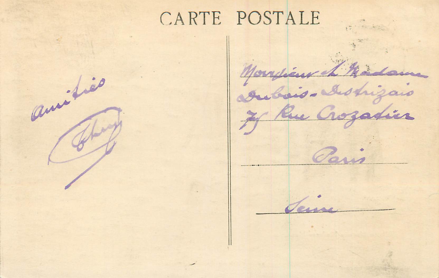 CPA Souvenir de Saint Point Château de Lamartine — Verso