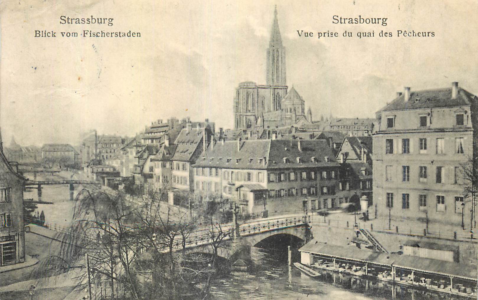 CPA Strasboug vue prise du Quais des pecheurs