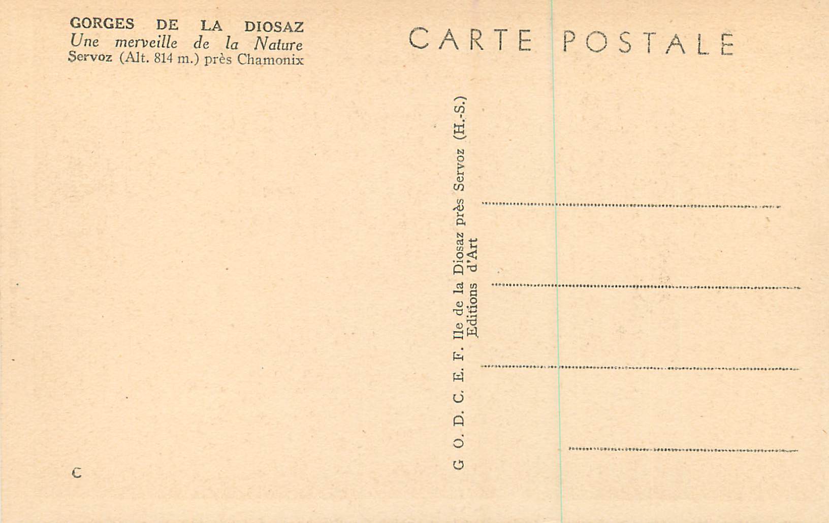 CPA Vue de la Pont de nature de gorges de diosaz — Rückseite