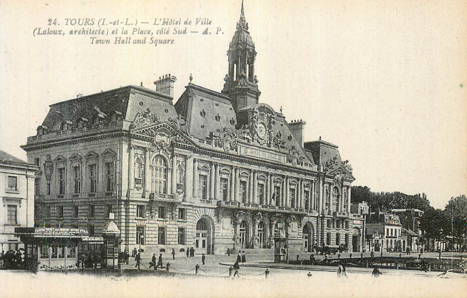 CPA Tours Hotel de ville Tramway