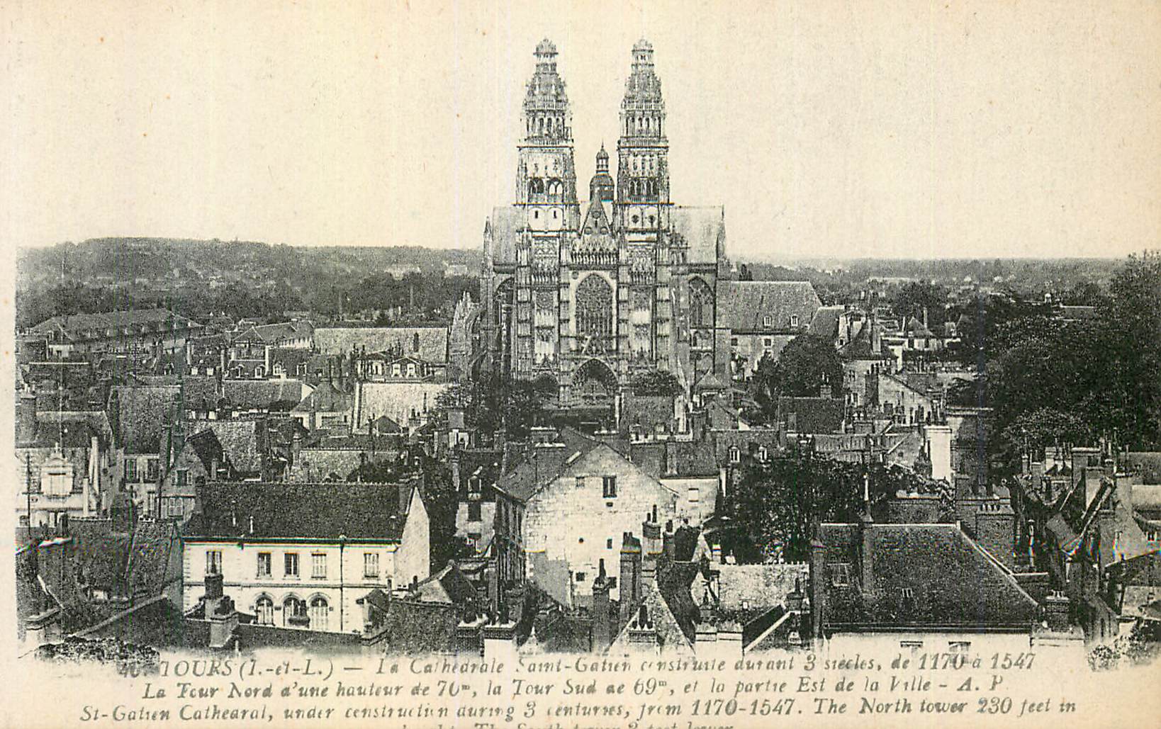 CPA Tours Cathedrale Saint galthier