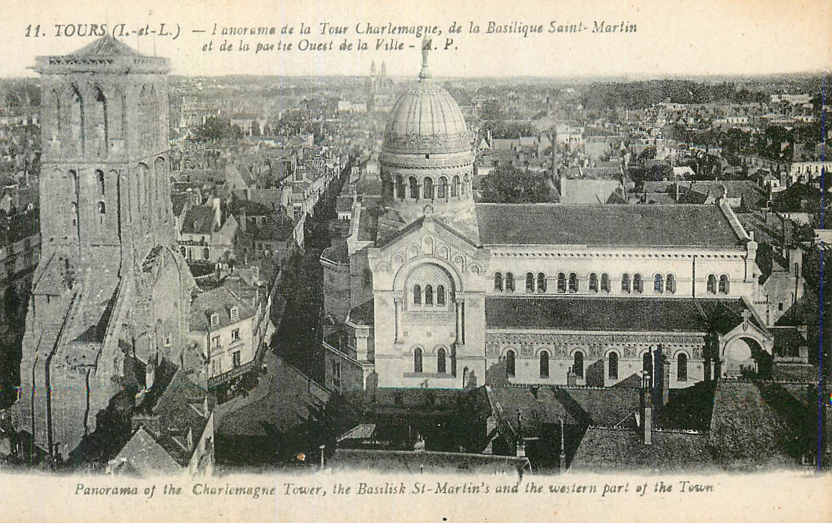 CPA Tours basilique Saint marlin de la partie ouest de la ville